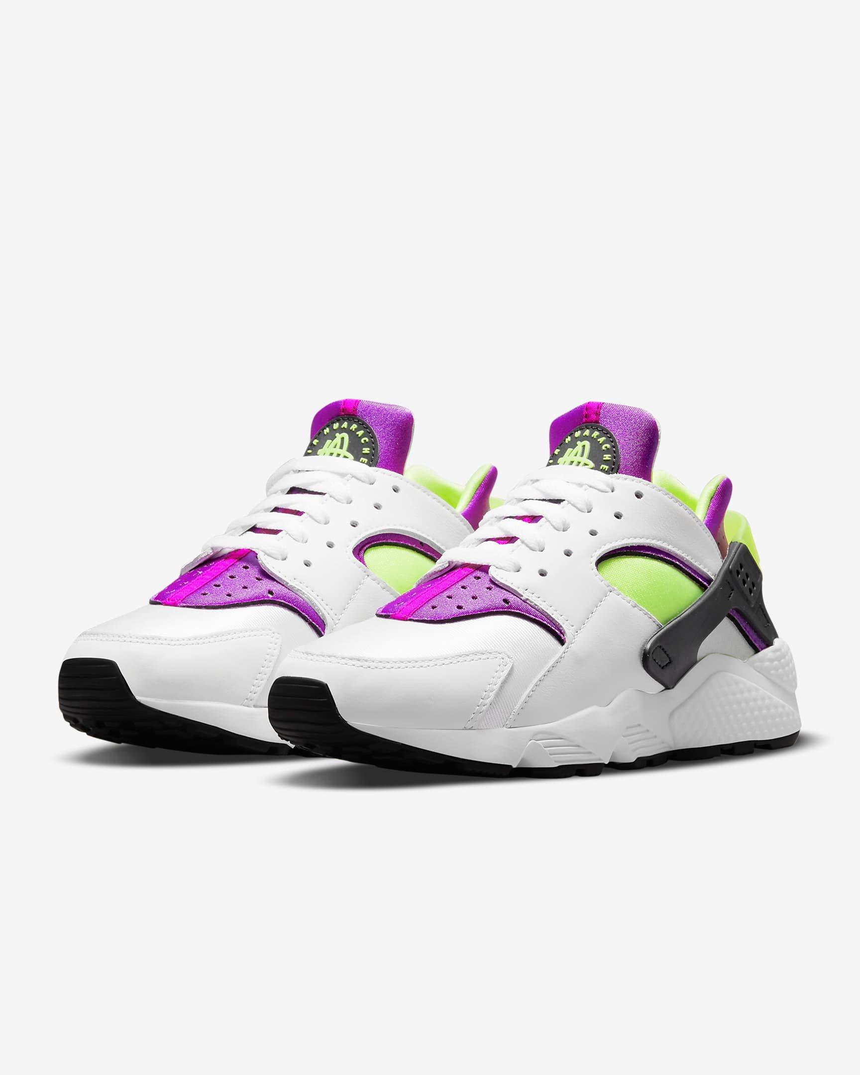 borde misil población Nike Air Huarache "White/Neon Yellow/Magenta/Black" Men's Shoe