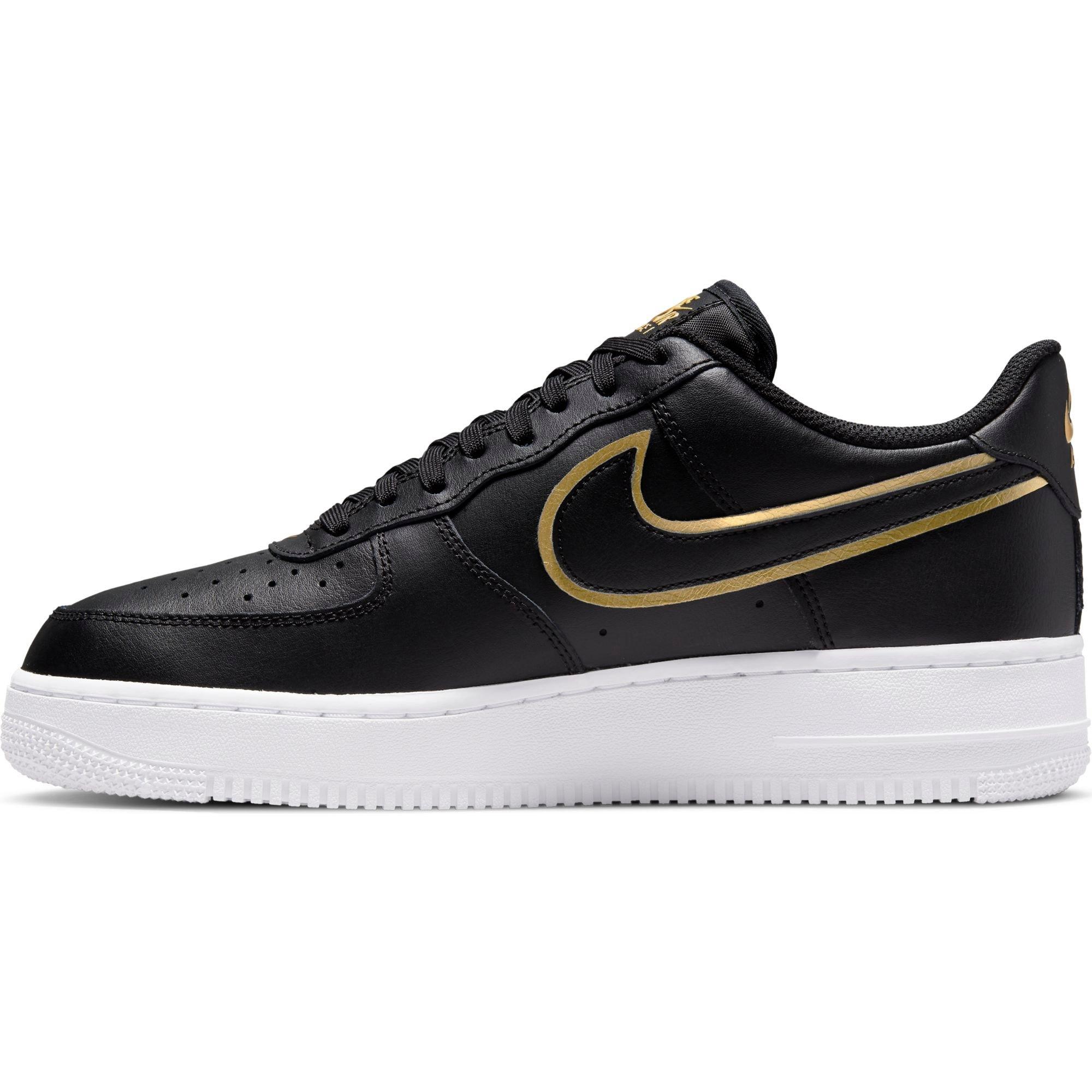 Size 9.5 - Nike Air Force 1 Black Metallic Gold for sale online