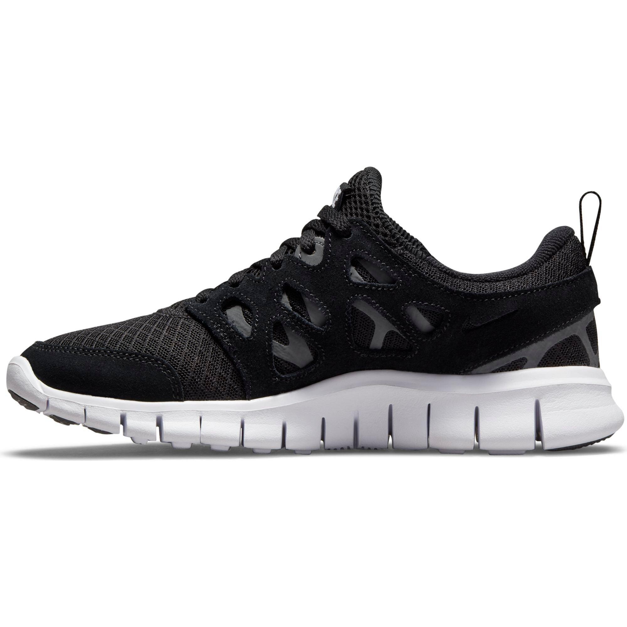 Nike Free Run 2 "Black/White/Dark Grey" Grade School Kids' Shoe - BLACK/WHITE/GREY Thumbnail View 3