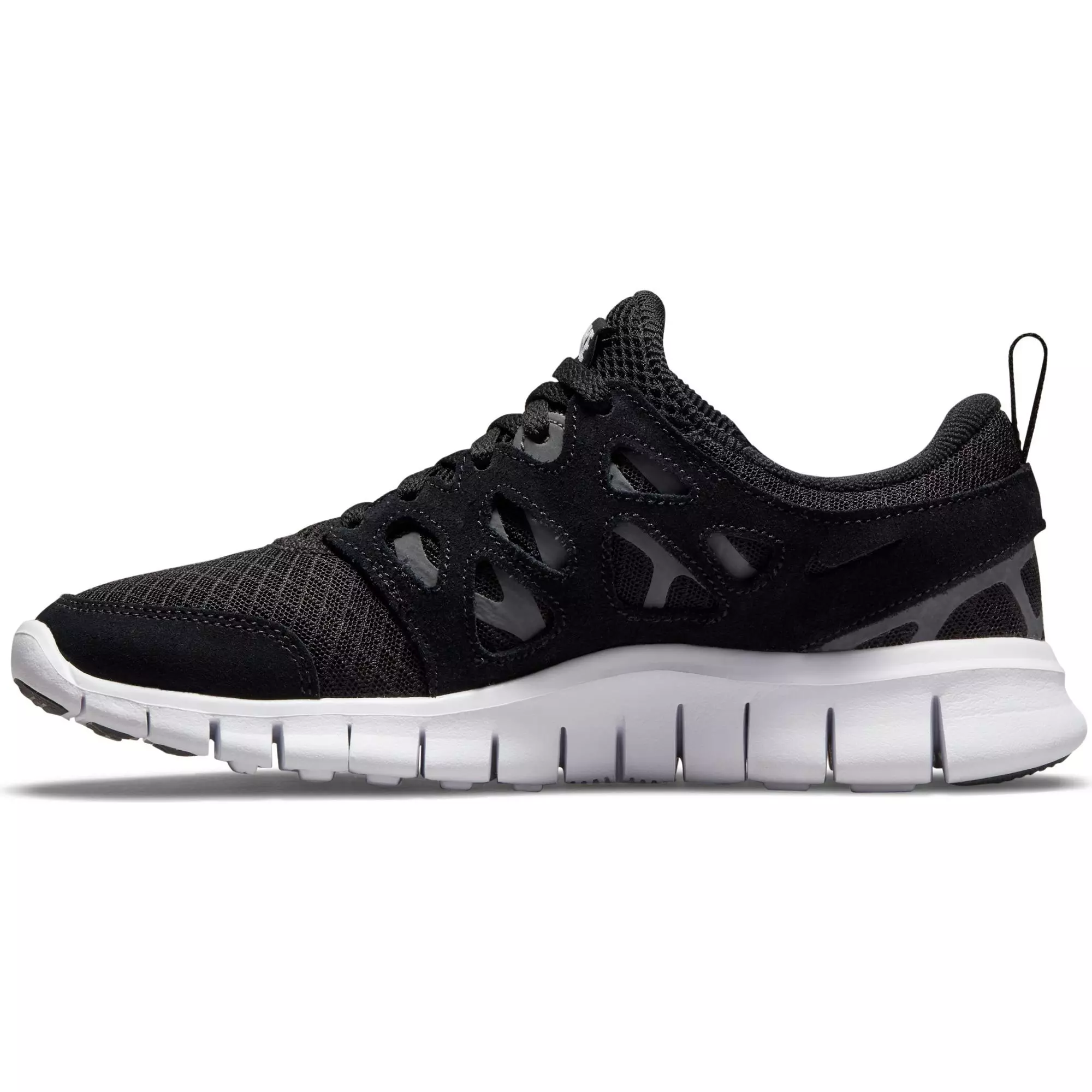Nike Free Run 2 "Black/White/Dark Grey" Grade School Kids' Shoe - BLACK/WHITE/GREY