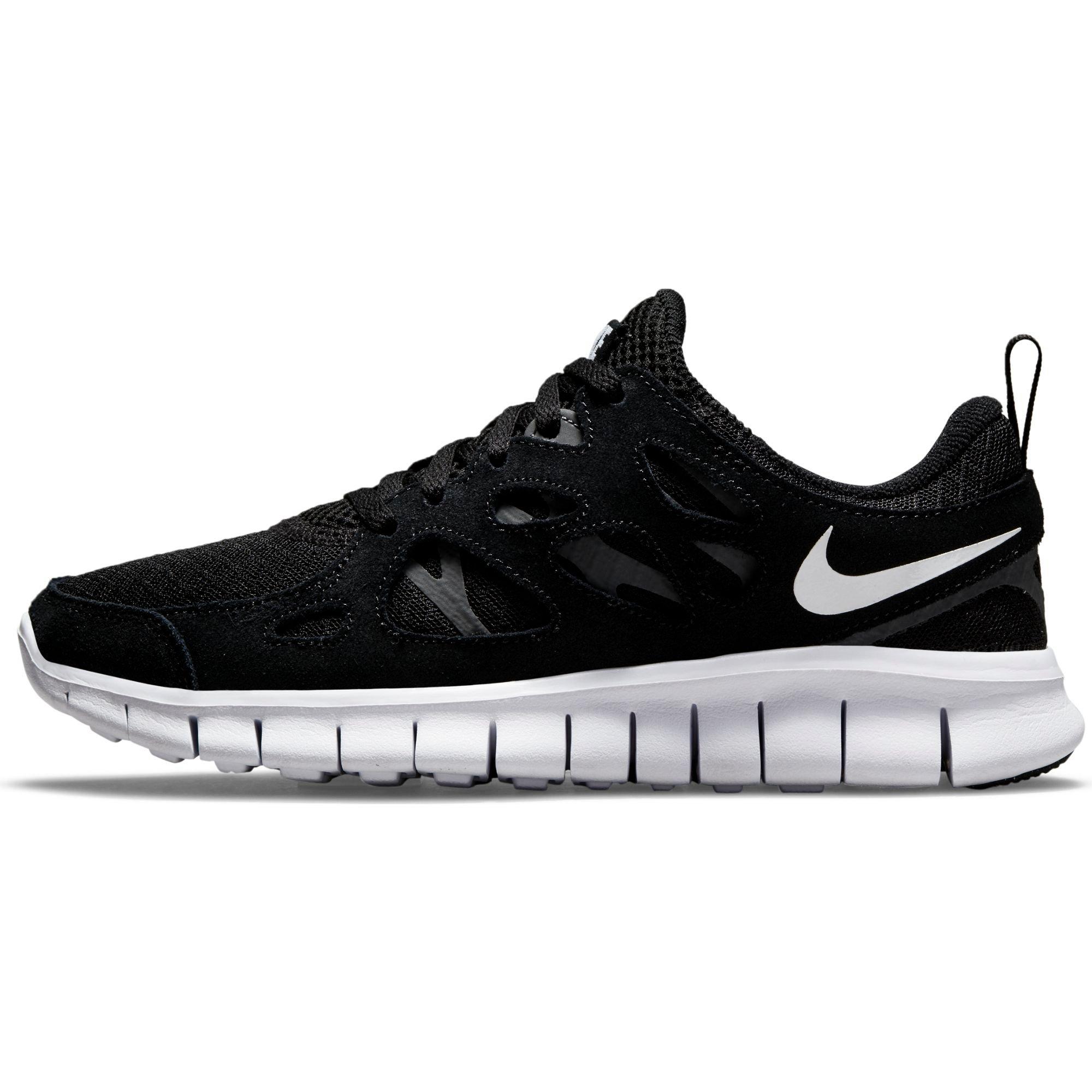 Nike Free Run 2 "Black/White/Dark Grey" Grade School Kids' Shoe - BLACK/WHITE/GREY Thumbnail View 4