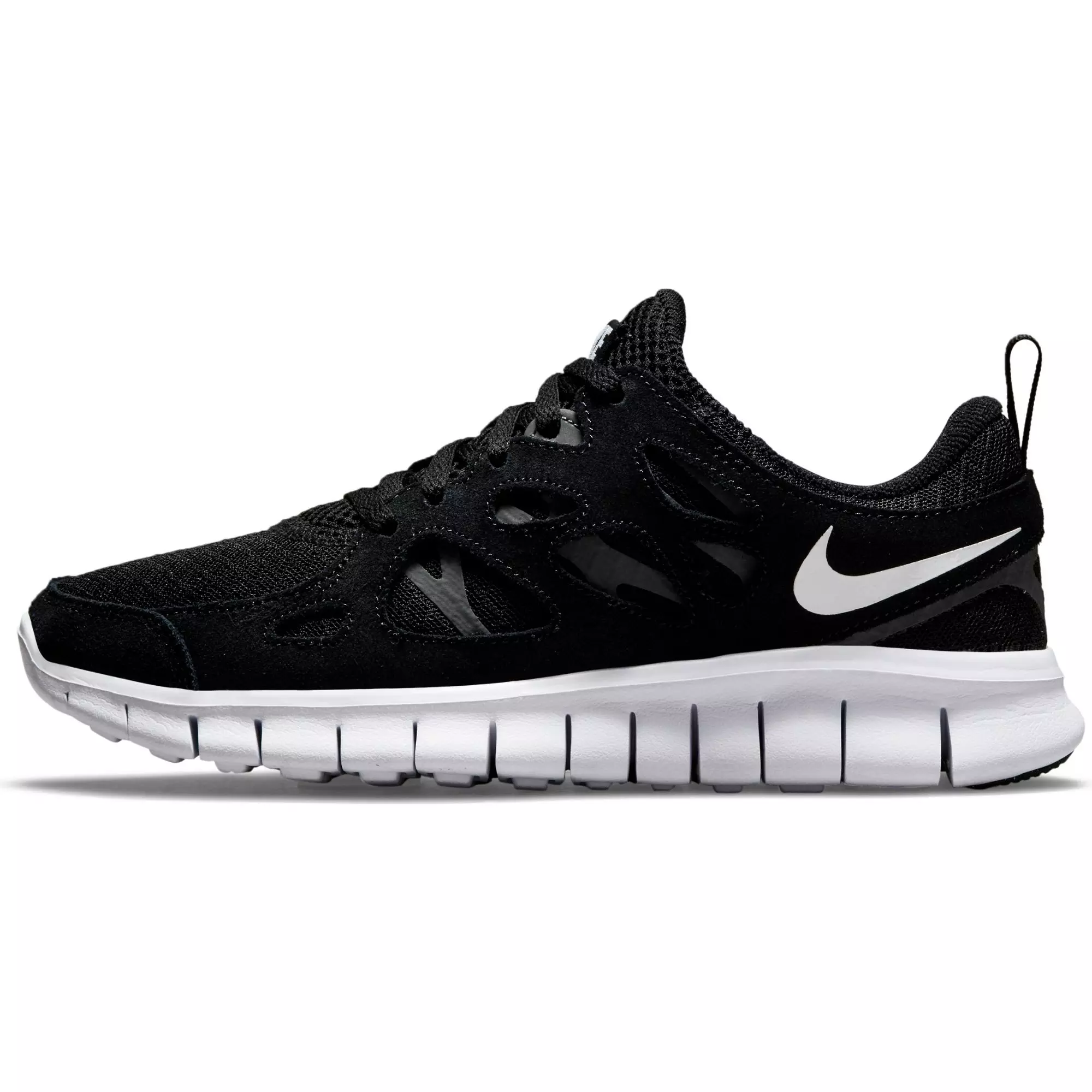 Nike Free Run 2 "Black/White/Dark Grey" Grade School Kids' Shoe - BLACK/WHITE/GREY