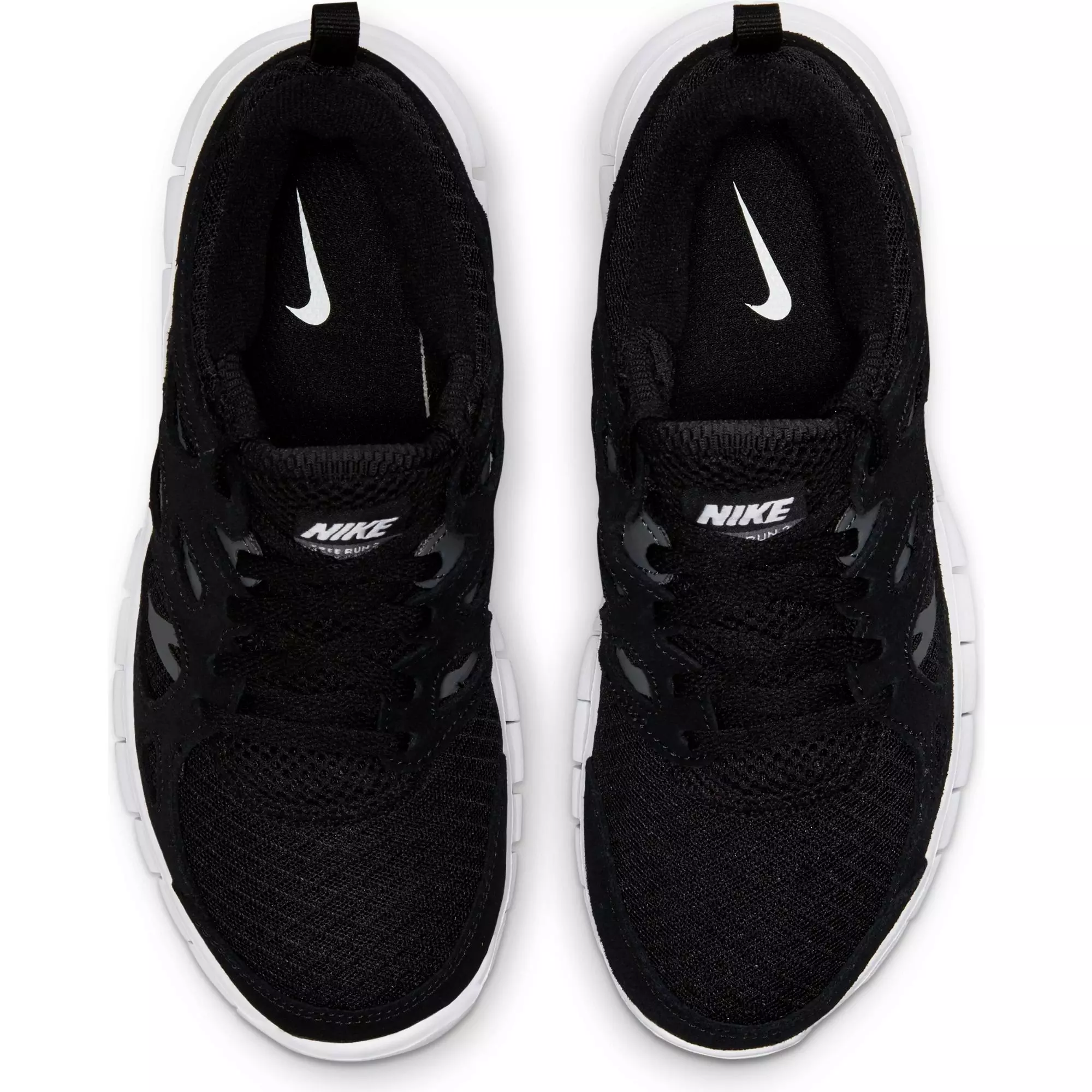 Nike Free Run 2 "Black/White/Dark Grey" Grade School Kids' Shoe - BLACK/WHITE/GREY
