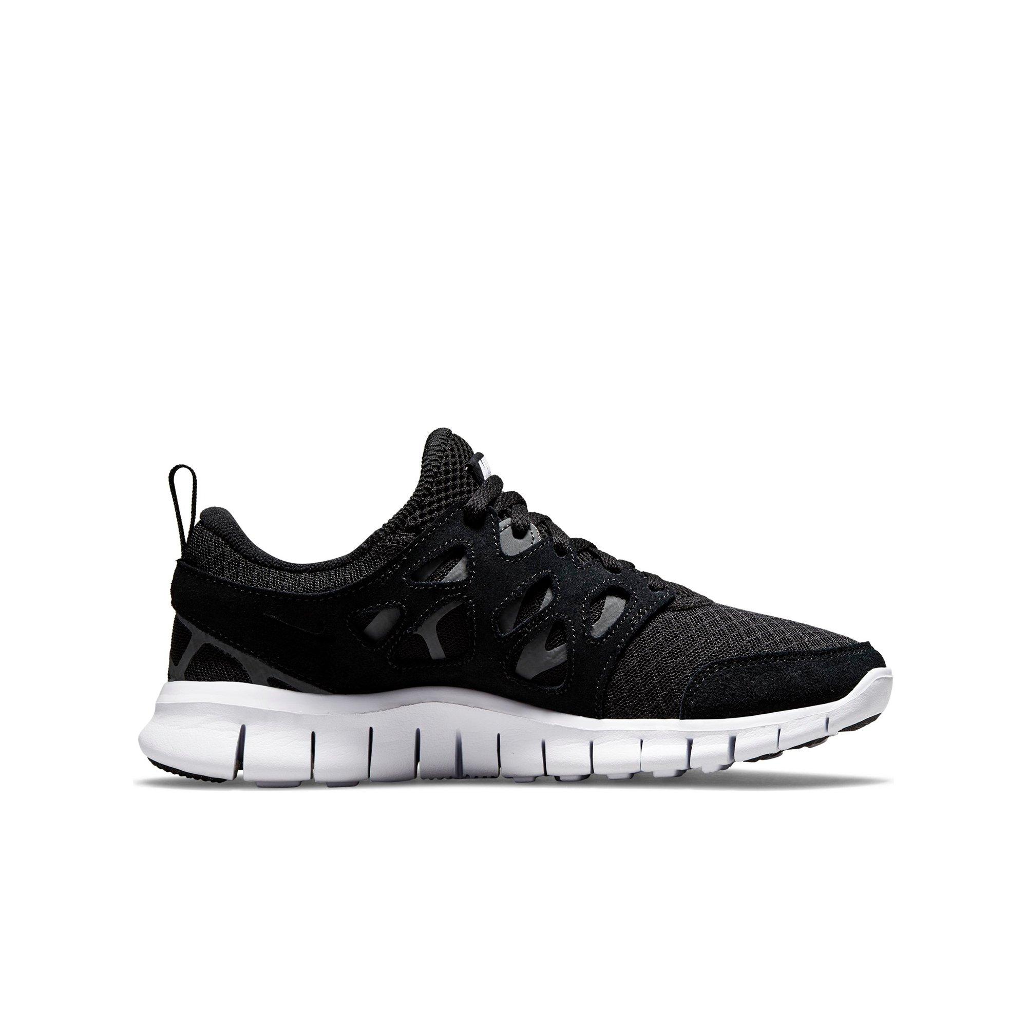 Nike Free Run 2 "Black/White/Dark Grey" Grade School Kids' Shoe - BLACK/WHITE/GREY Thumbnail View 2