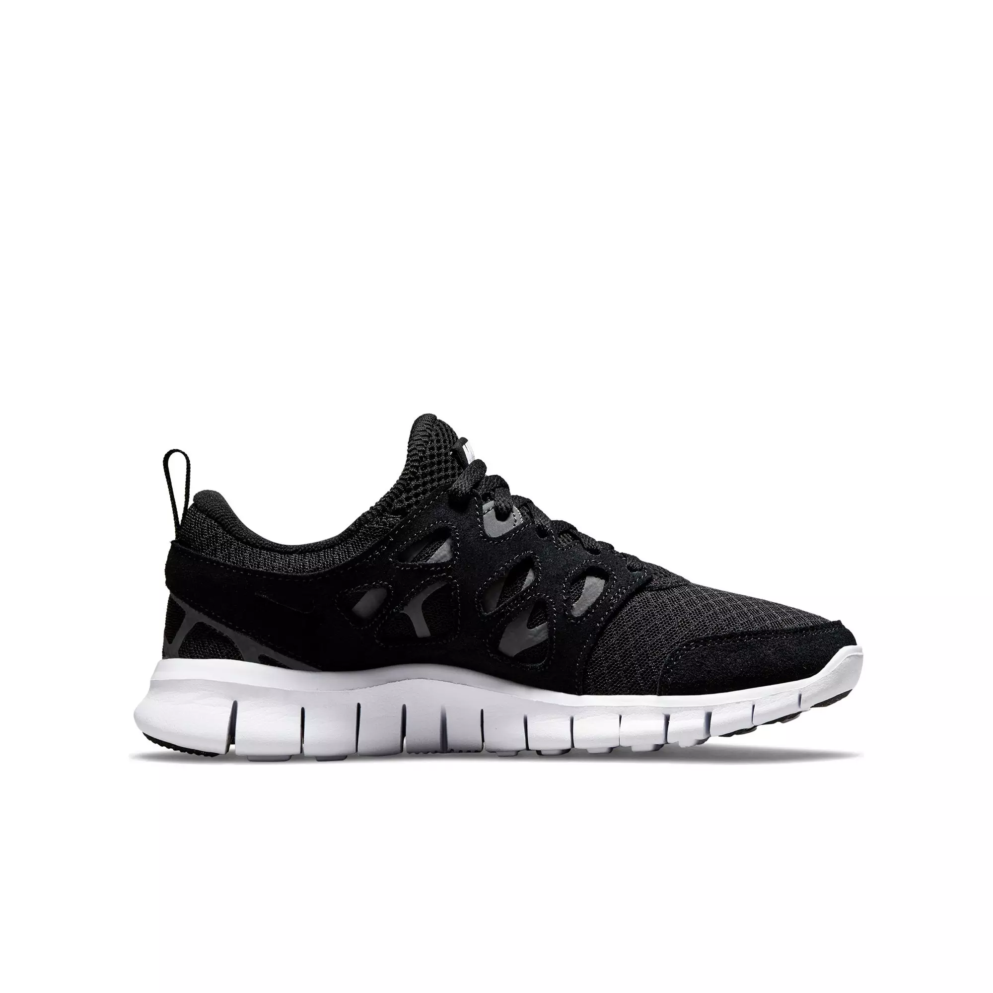 Nike Free Run 2 "Black/White/Dark Grey" Grade School Kids' Shoe - BLACK/WHITE/GREY
