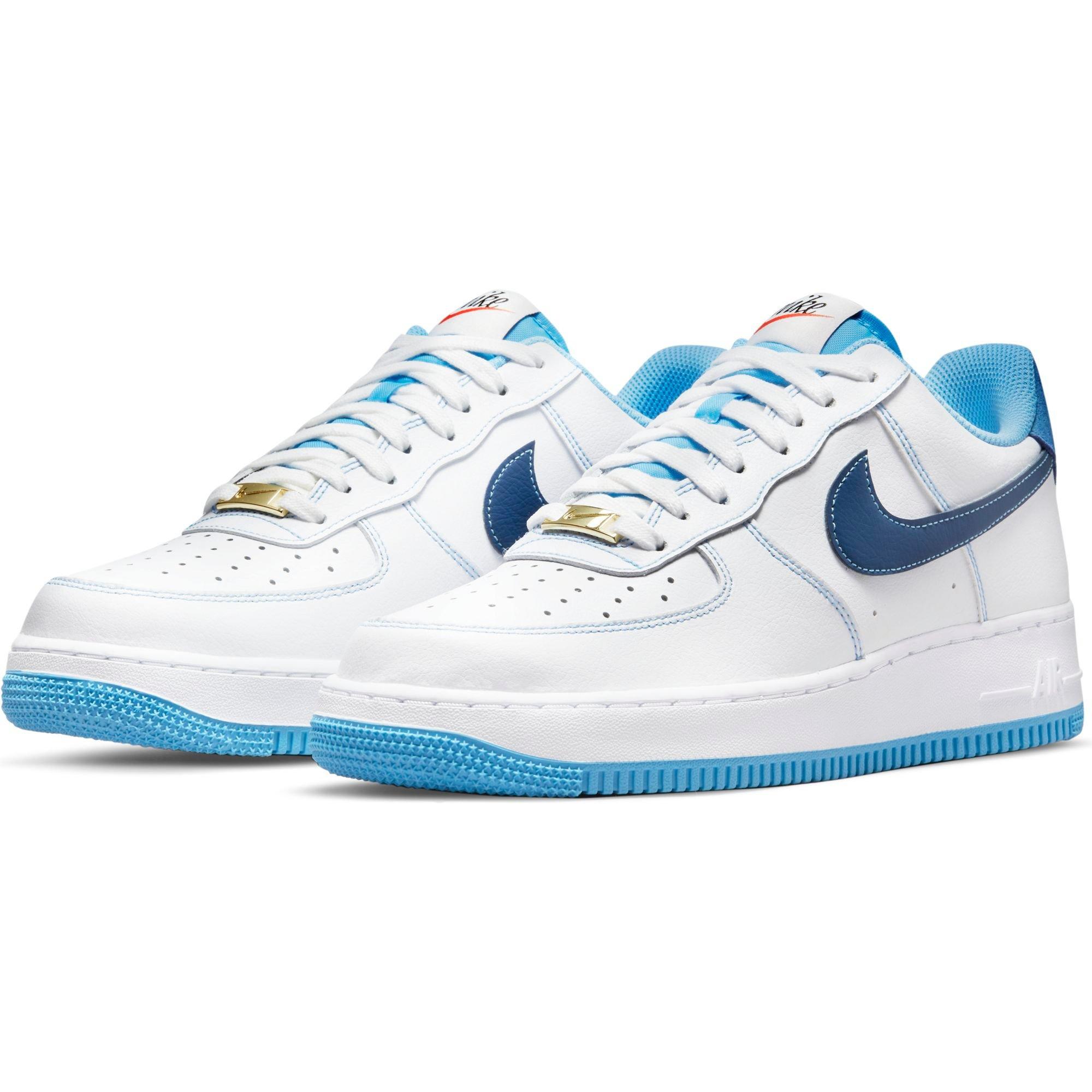 Nike Sportswear Air Force 1 '07 Trainers, Men's, Size: 17, White/Deep Royal Blue/University blue/sail/team Orange/Black