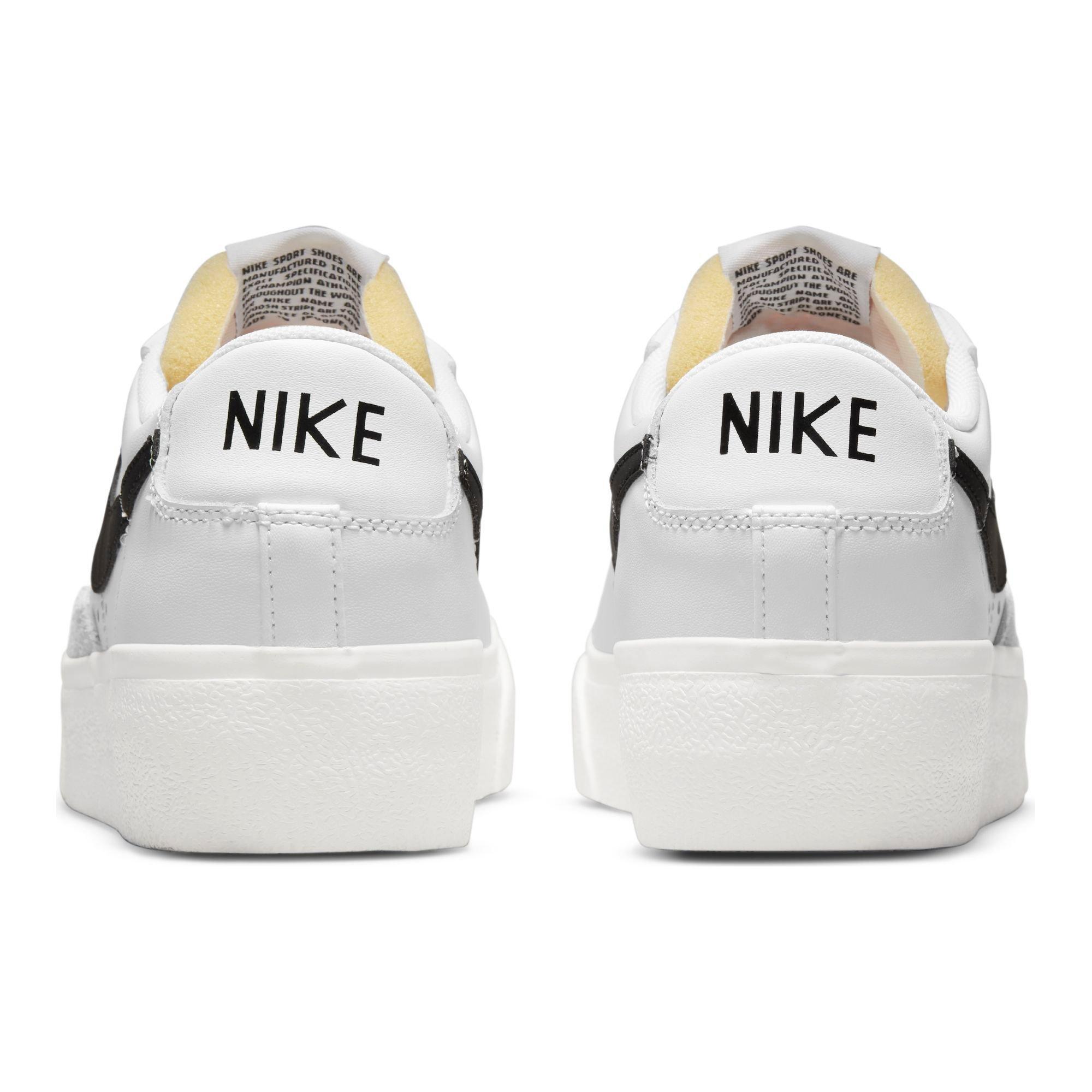 nike women's blazer low platform white black sail team orange