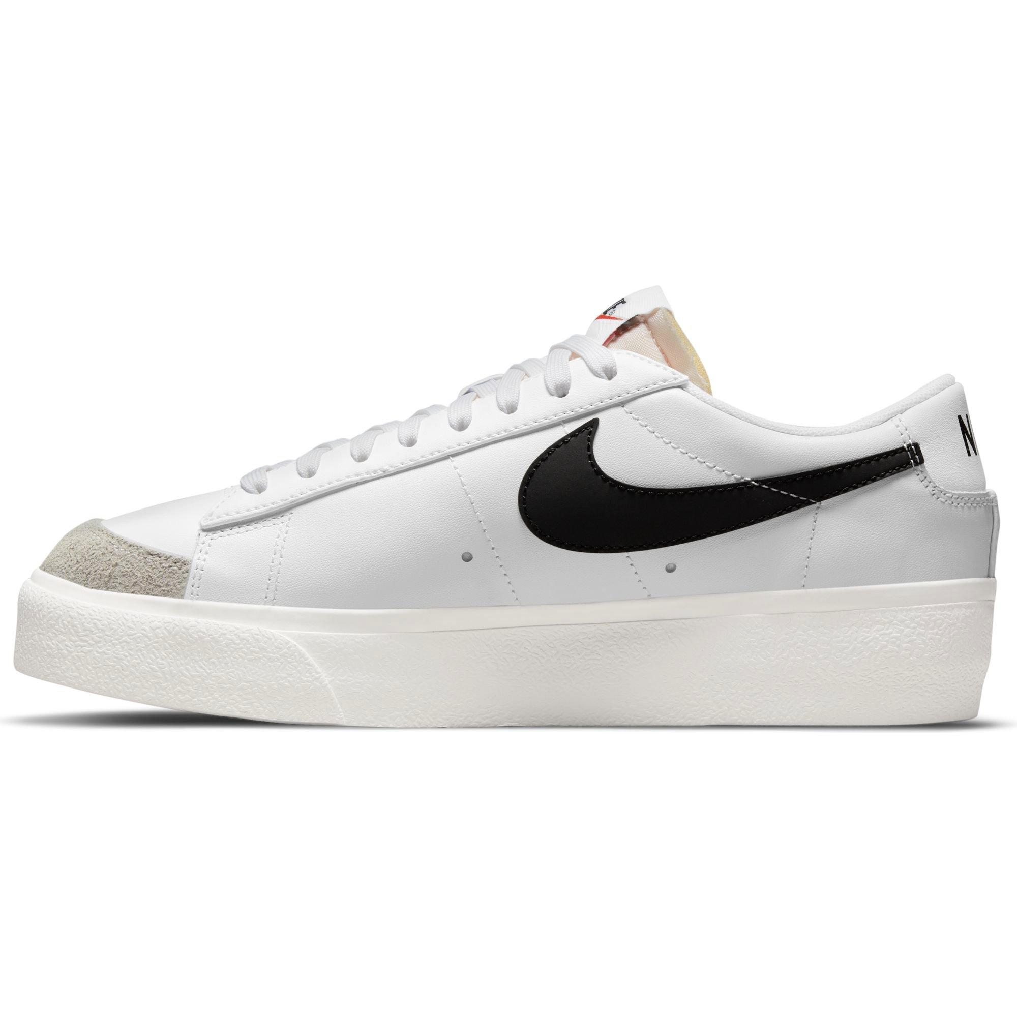 Nike Blazer Low Platform "White/Black/Sail/Team Orange" Women's Shoe - WHITE/BLACK Thumbnail View 7