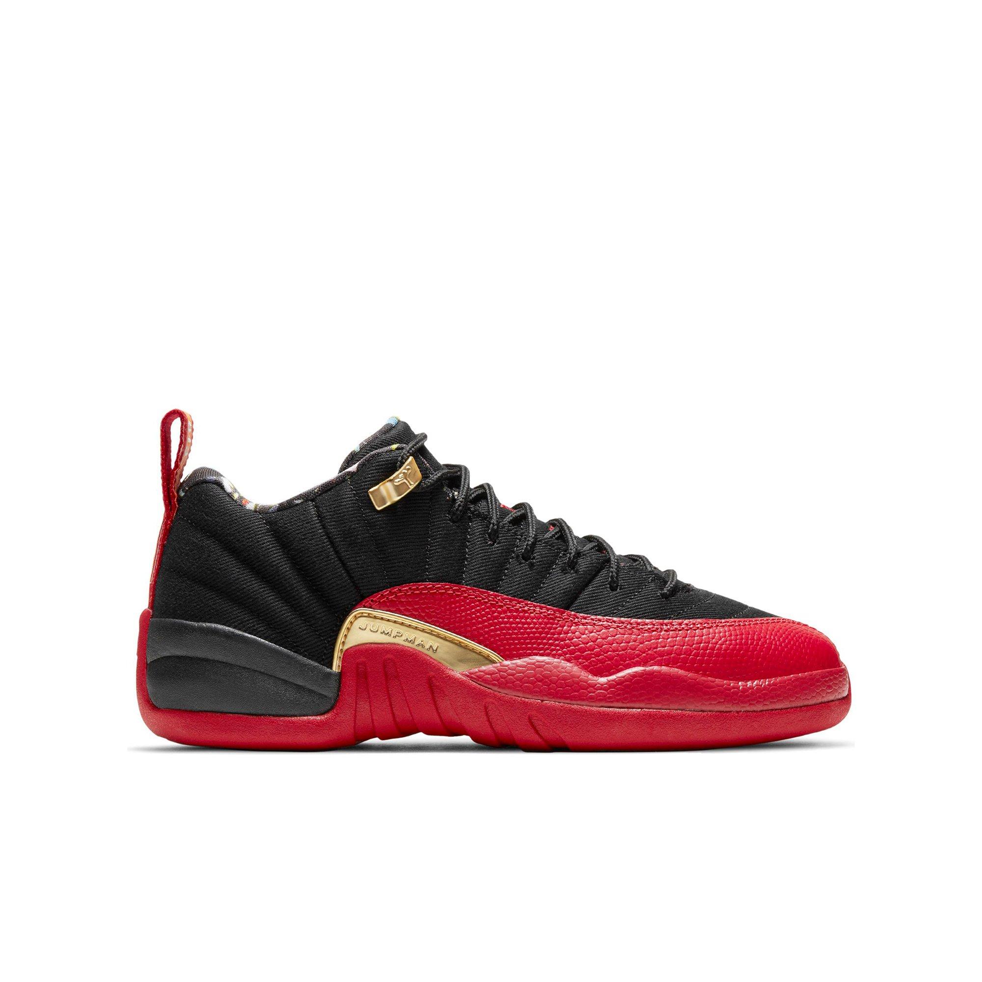 black and metallic gold jordan 12 low