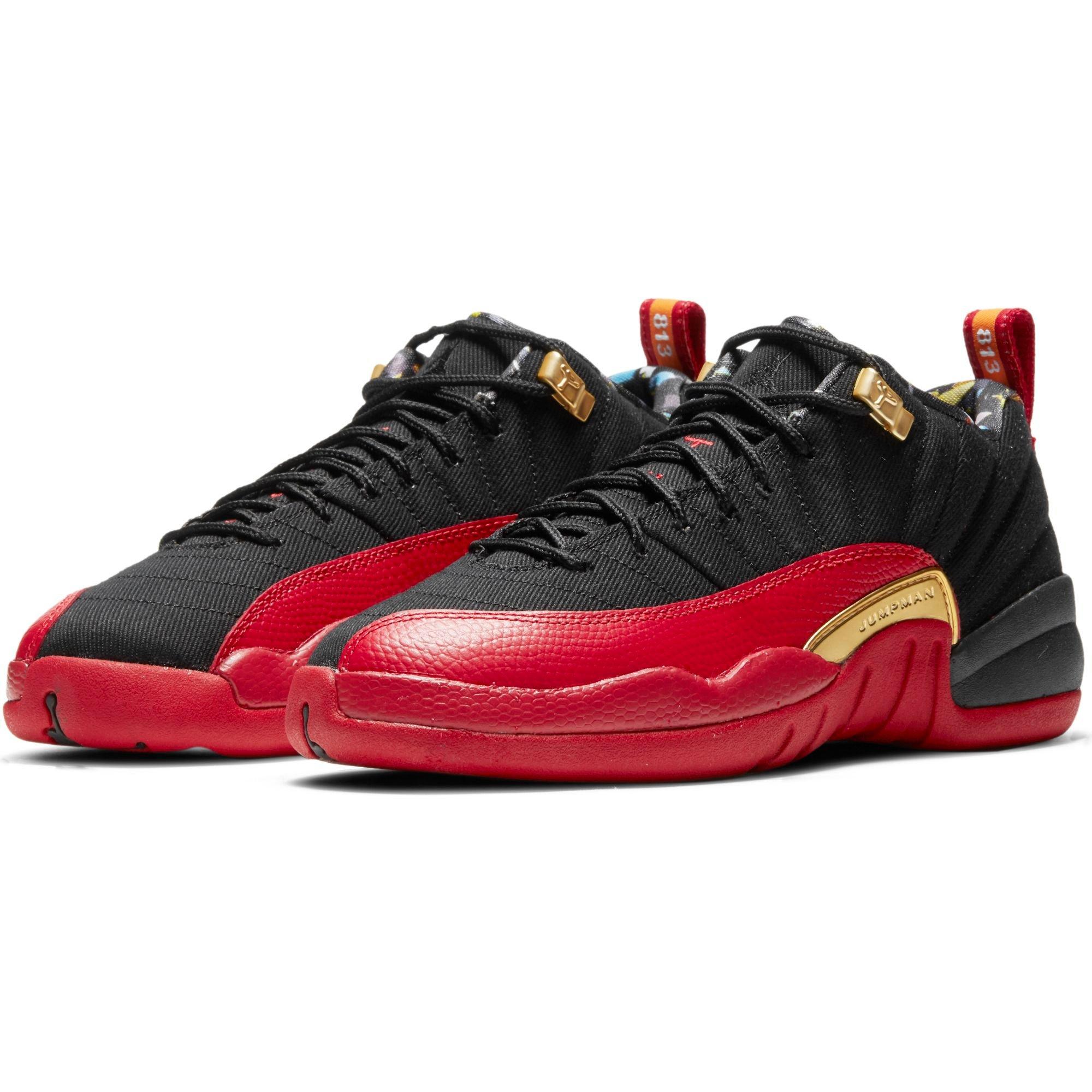 Jordan 12 low outlet black and red