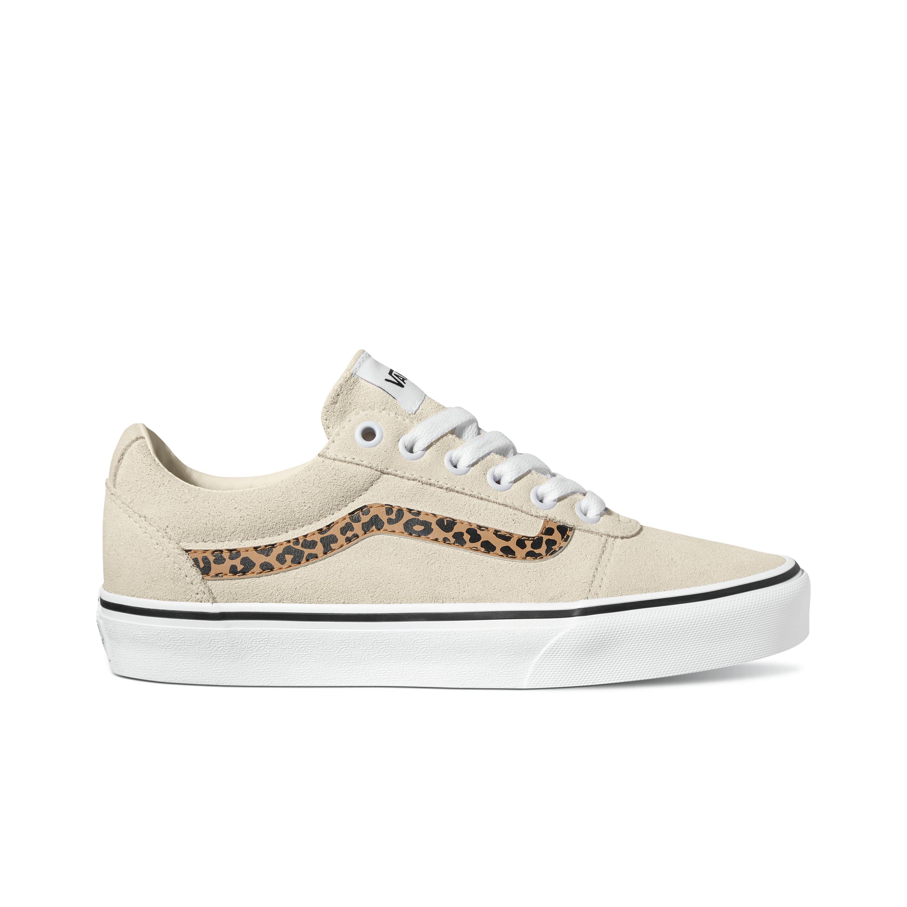 white cheetah vans