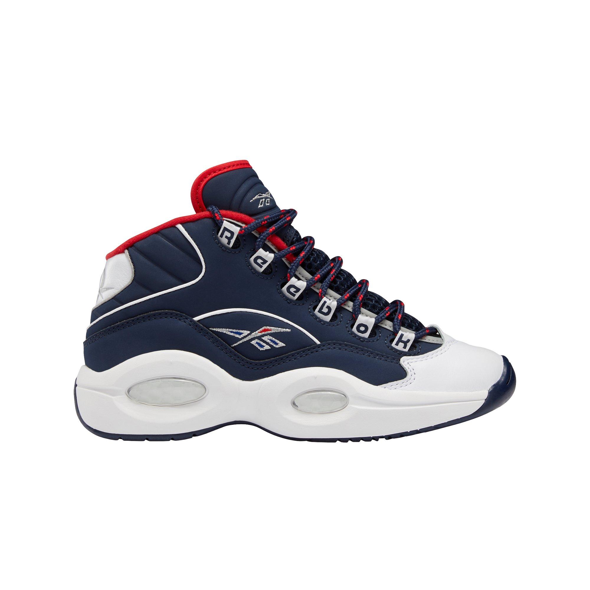 Reebok Question Mid "Vector Navy/White/Vector Red" Grade School Kids