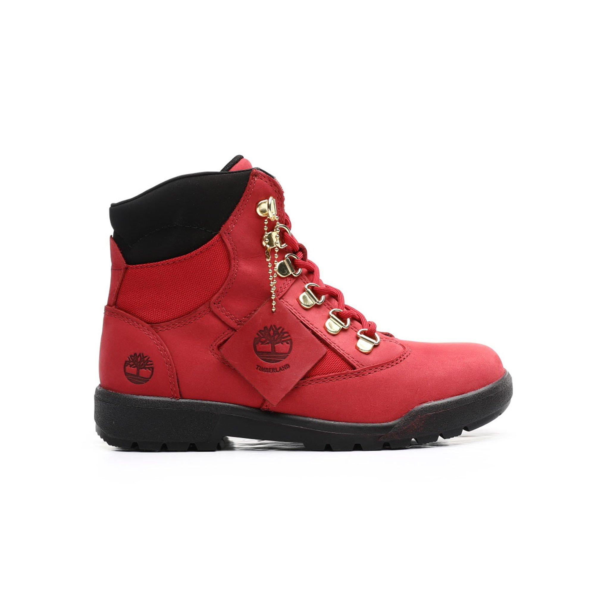 Red timberland hot sale field boots