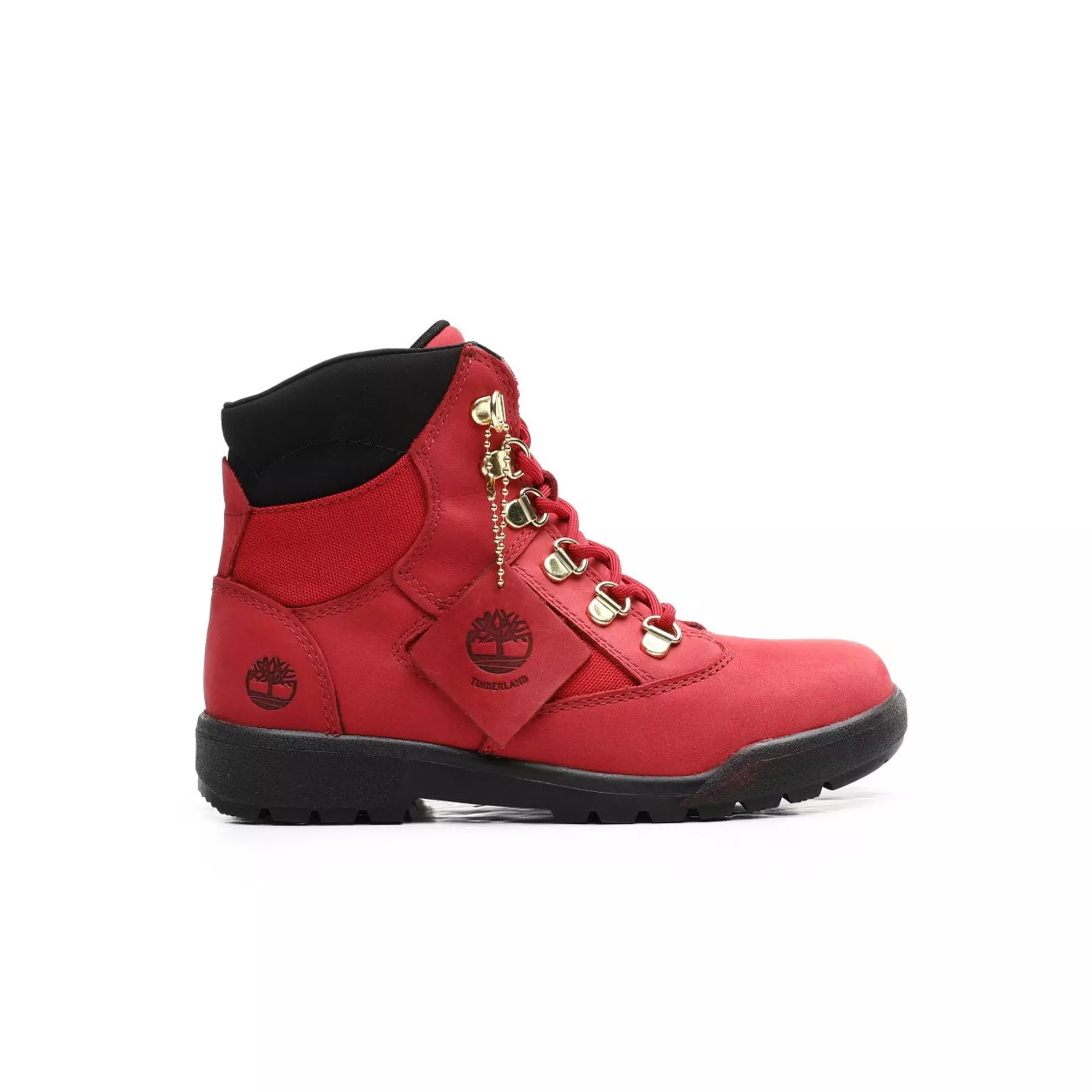 Timberland 6-Inch "Dark Red/Black" Toddler Boys' Field Boot - RED
