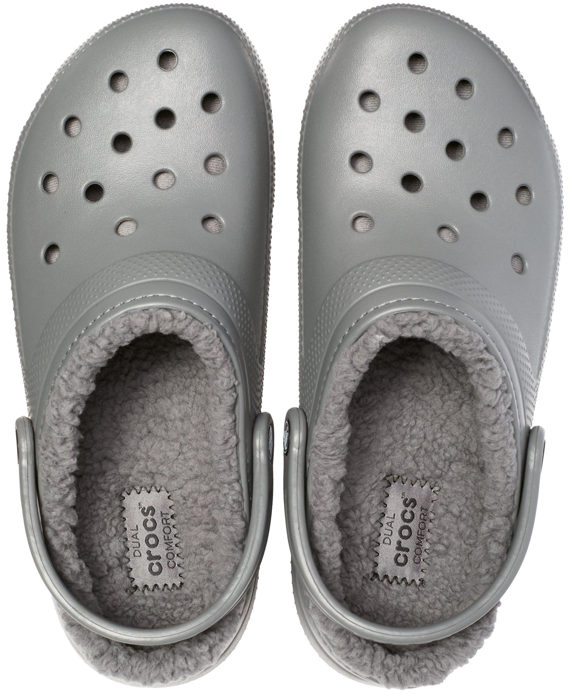 Gray fur lined store crocs