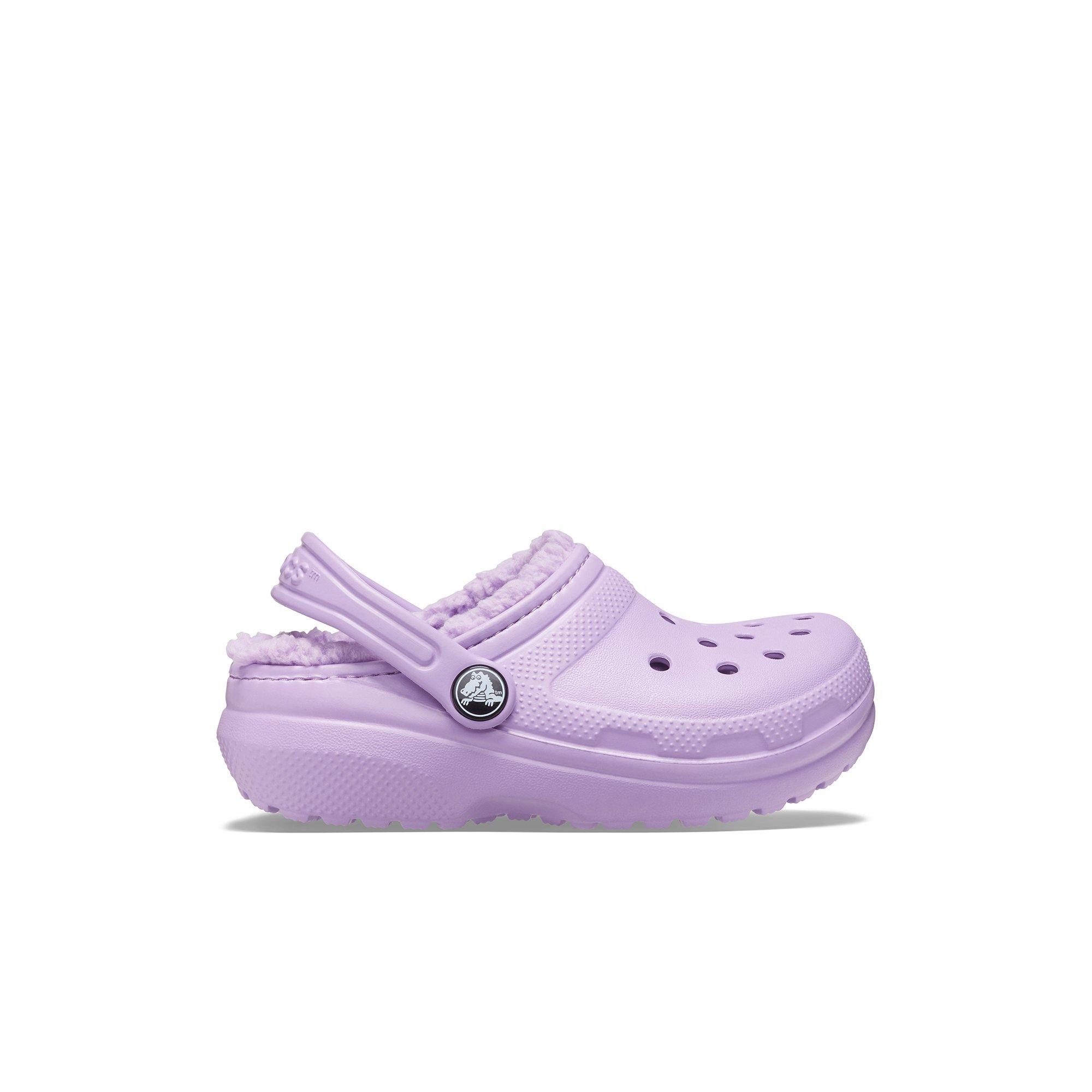 fuzzy purple crocs