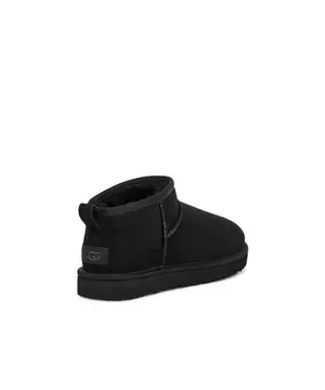 UGG Black Classic Ultra Mini Leather Boots, Size: 3