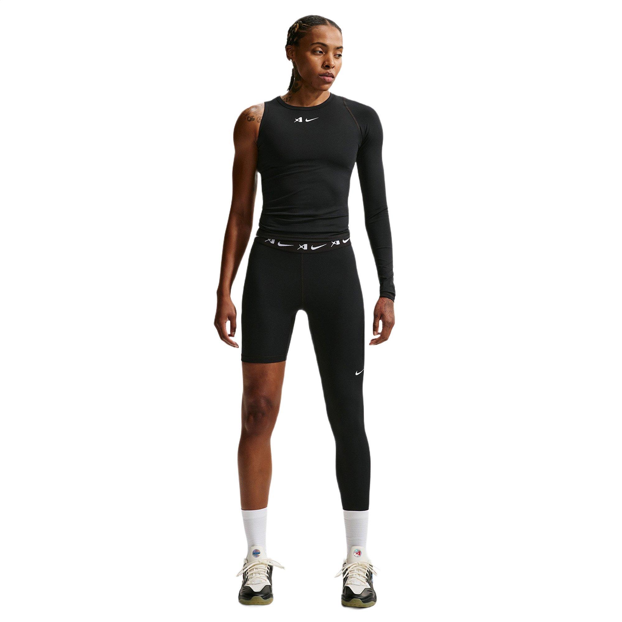 Nike A'ja Wilson Women's A'symmetric Reversible Single-Leg Basketball Legging - BLACK/WHITE Thumbnail View 3