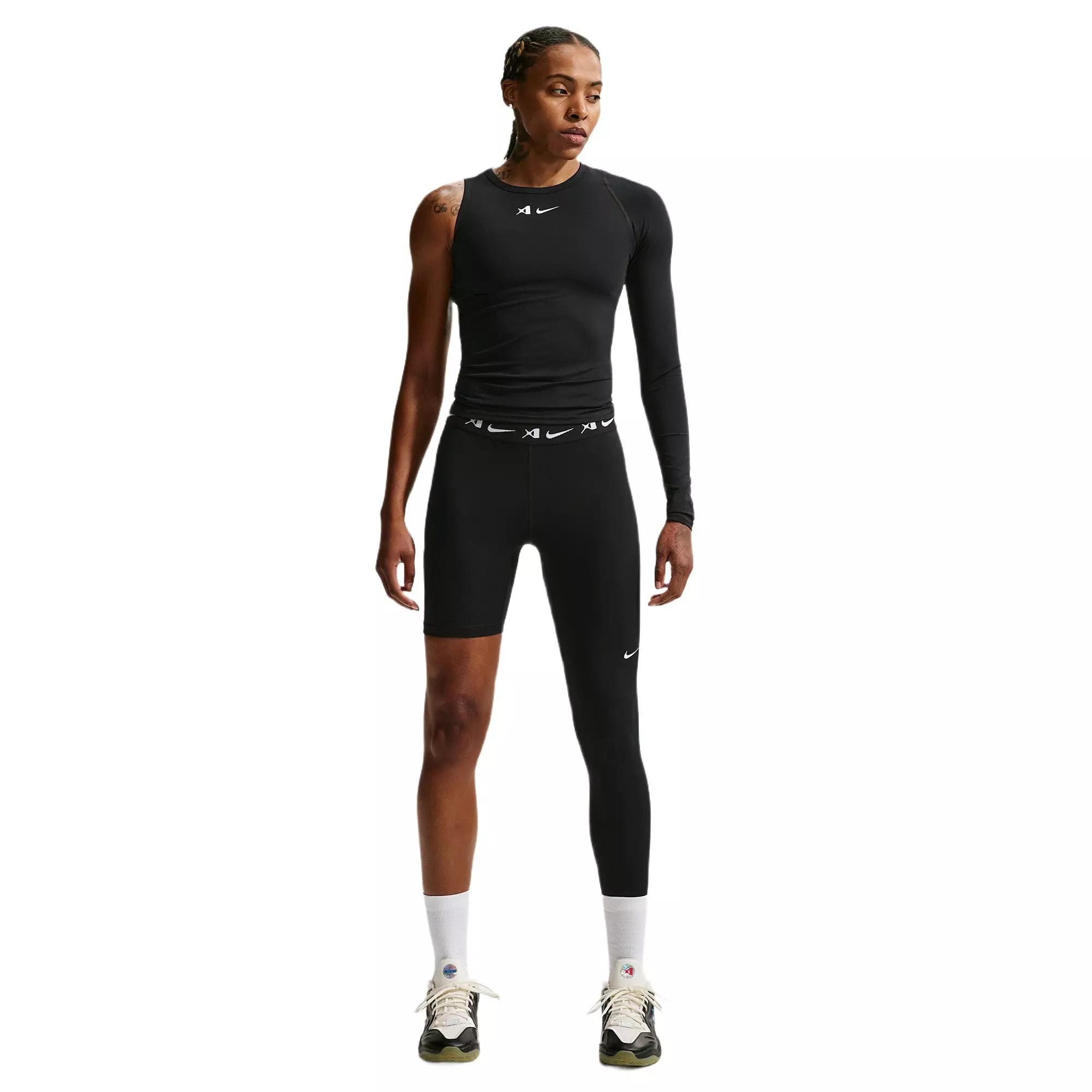 Nike A'ja Wilson Women's A'symmetric Reversible Single-Leg Basketball Legging - BLACK/WHITE