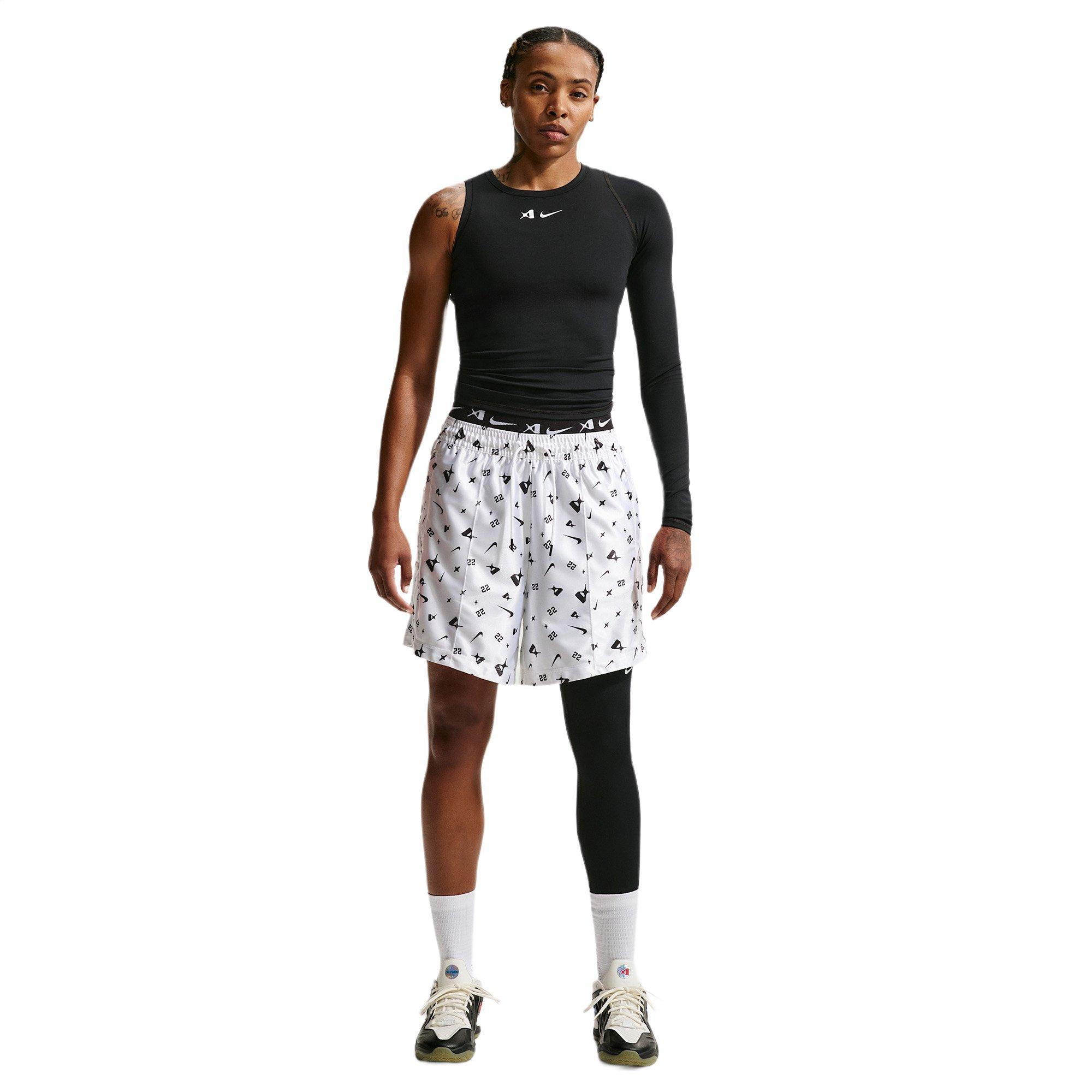 Nike A'ja Wilson Women's A'symmetric Reversible Single-Leg Basketball Legging - BLACK/WHITE Thumbnail View 5