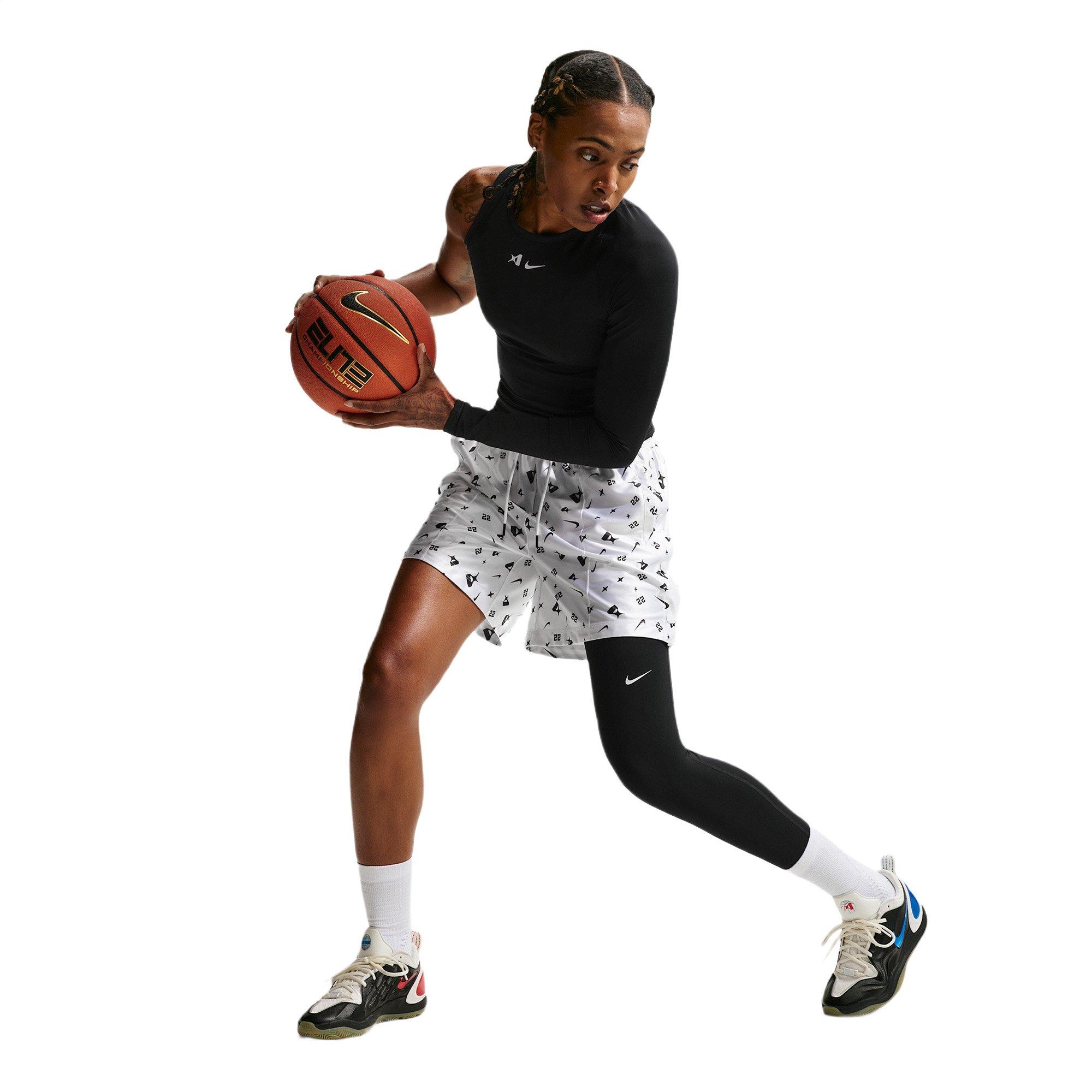 Nike A'ja Wilson Women's A'symmetric Reversible Single-Leg Basketball Legging - BLACK/WHITE Thumbnail View 6