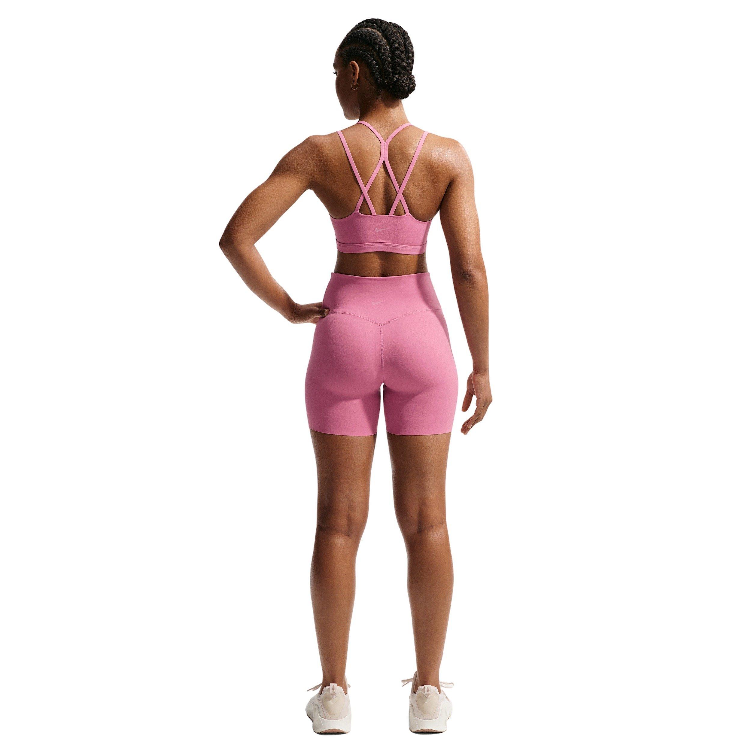 Nike Women's Zenvy High-Waisted 5" Biker Shorts - PINK/WHITE Thumbnail View 2