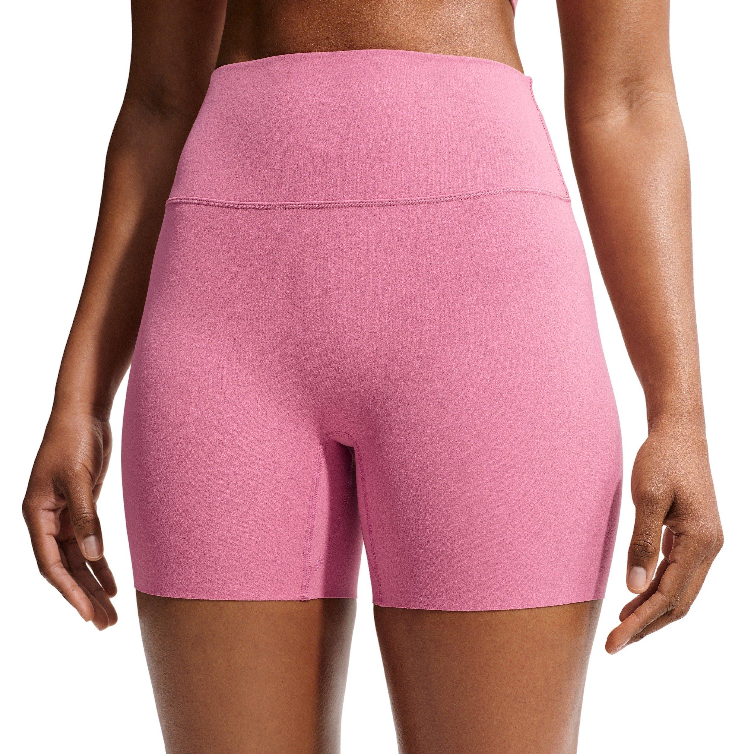 Nike Women's Zenvy High-Waisted 5" Biker Shorts - PINK/WHITE Thumbnail View 3