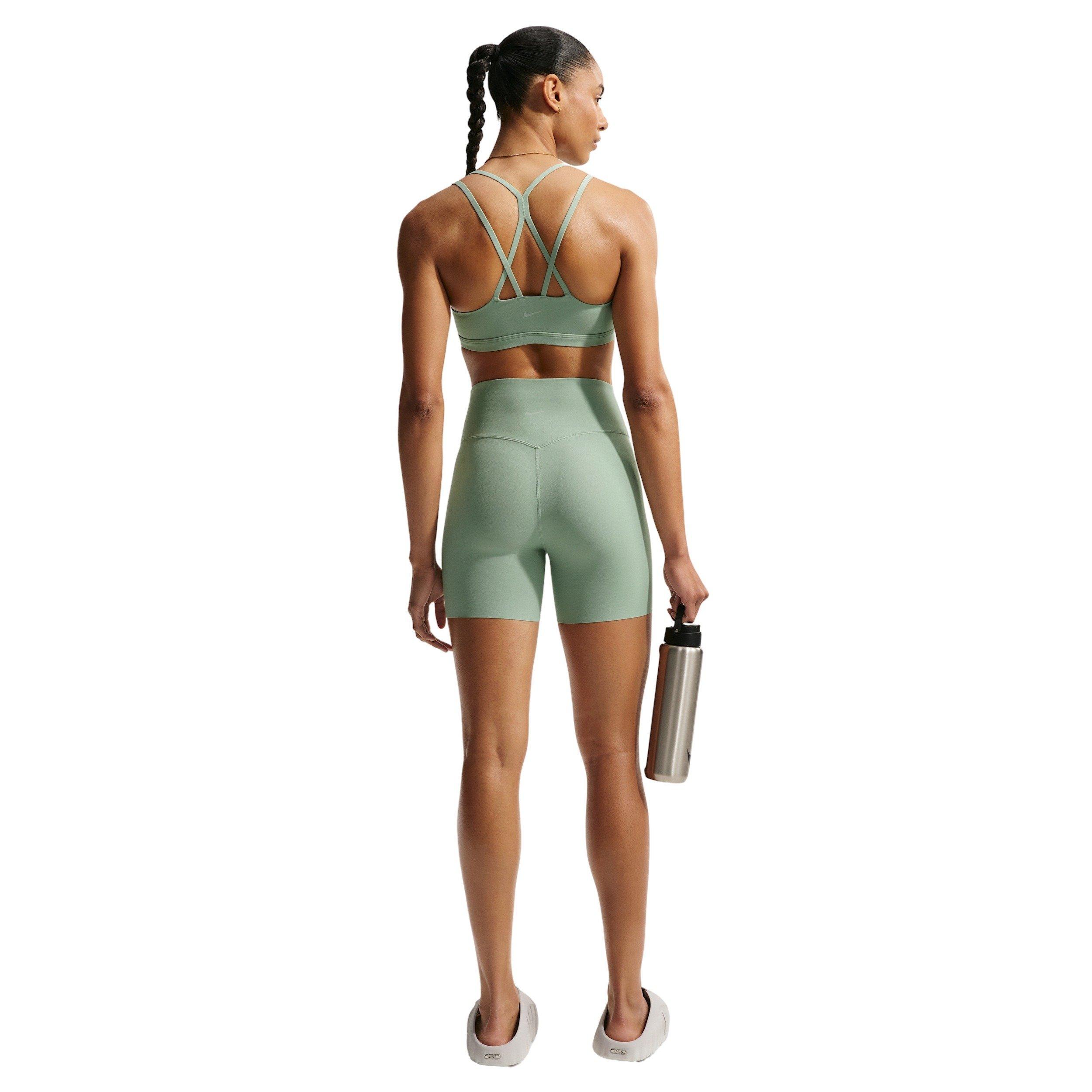 Nike Women's Zenvy High-Waisted 5" Biker Shorts - GREEN/WHITE Thumbnail View 2
