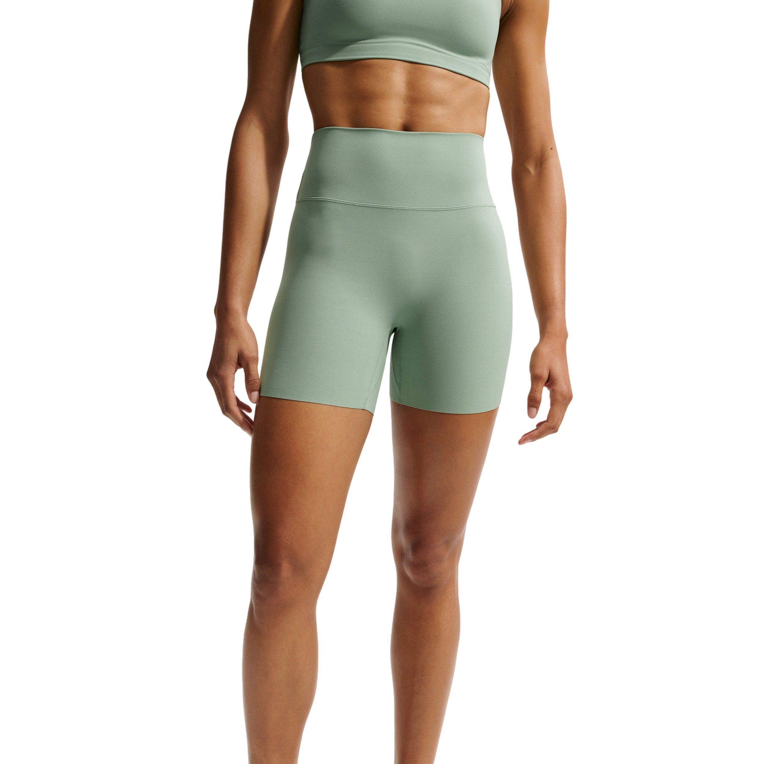 Nike Women's Zenvy High-Waisted 5" Biker Shorts - GREEN/WHITE Thumbnail View 3