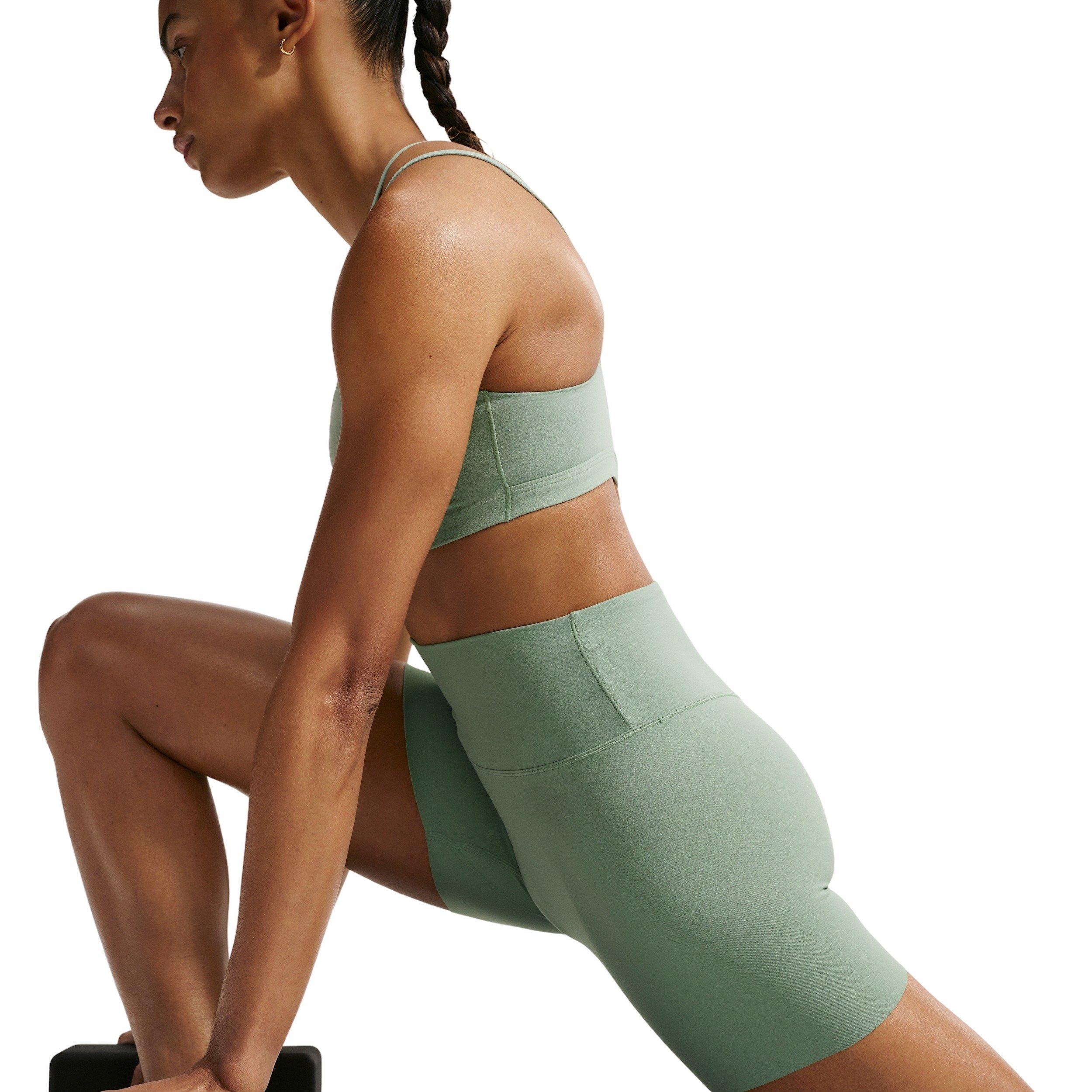 Nike Women's Zenvy High-Waisted 5" Biker Shorts - GREEN/WHITE Thumbnail View 5