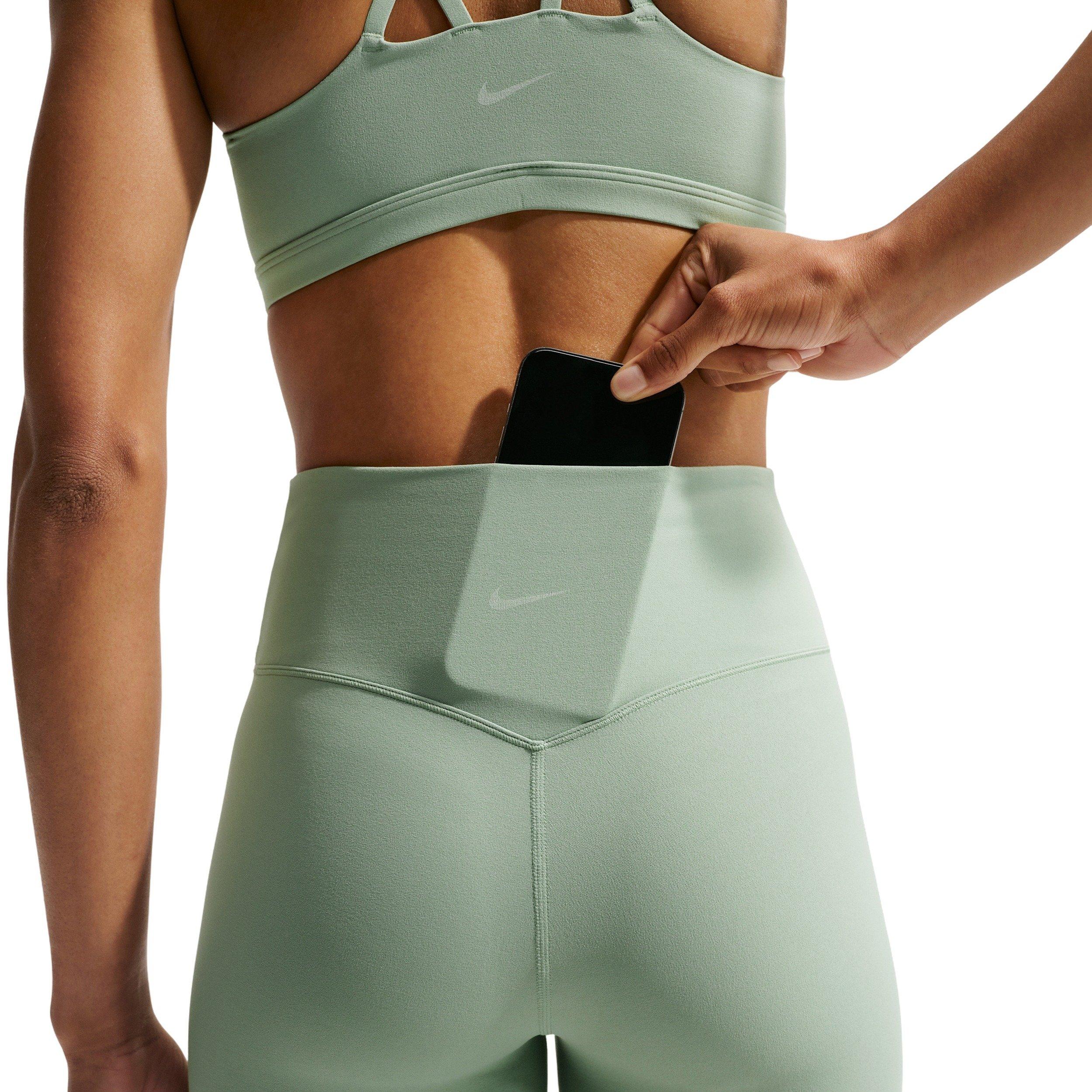 Nike Women's Zenvy High-Waisted 5" Biker Shorts - GREEN/WHITE Thumbnail View 6