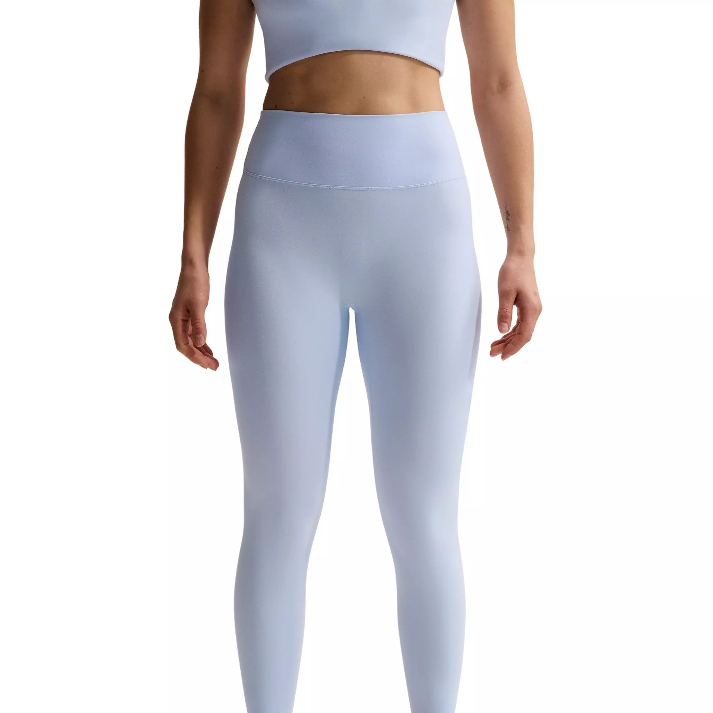 Nike Women's Zenvy High-Waisted 7/8 Leggings with No Front Seam - BLUE/GREY