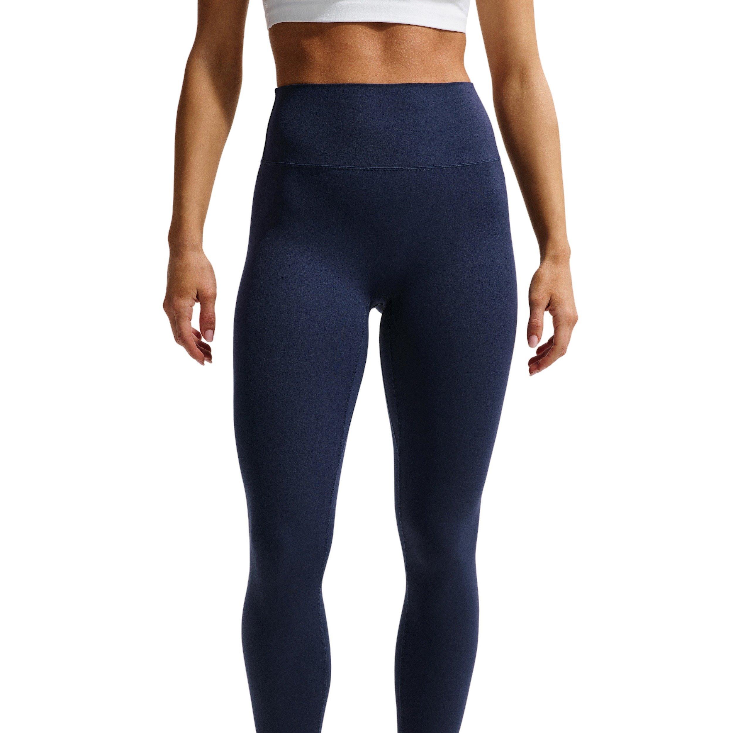 Nike Women's Zenvy High-Waisted 7/8 Leggings with No Front Seam - NAVY/WHITE