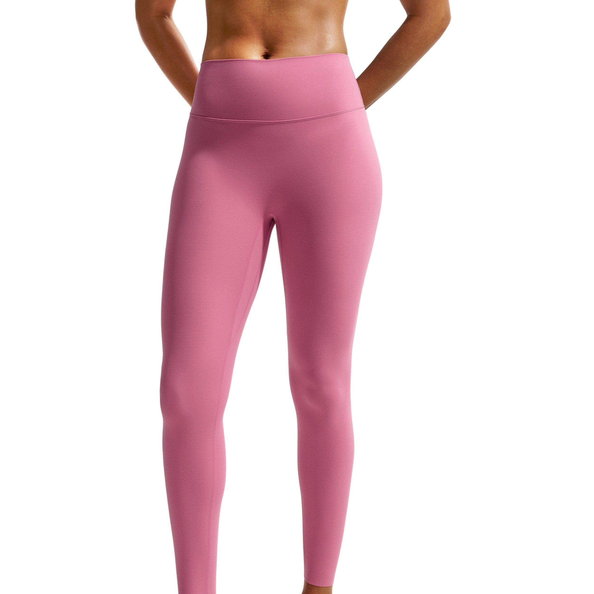 Nike Women's Zenvy High-Waisted 7/8 Leggings with No Front Seam - PINK/WHITE Thumbnail View 3