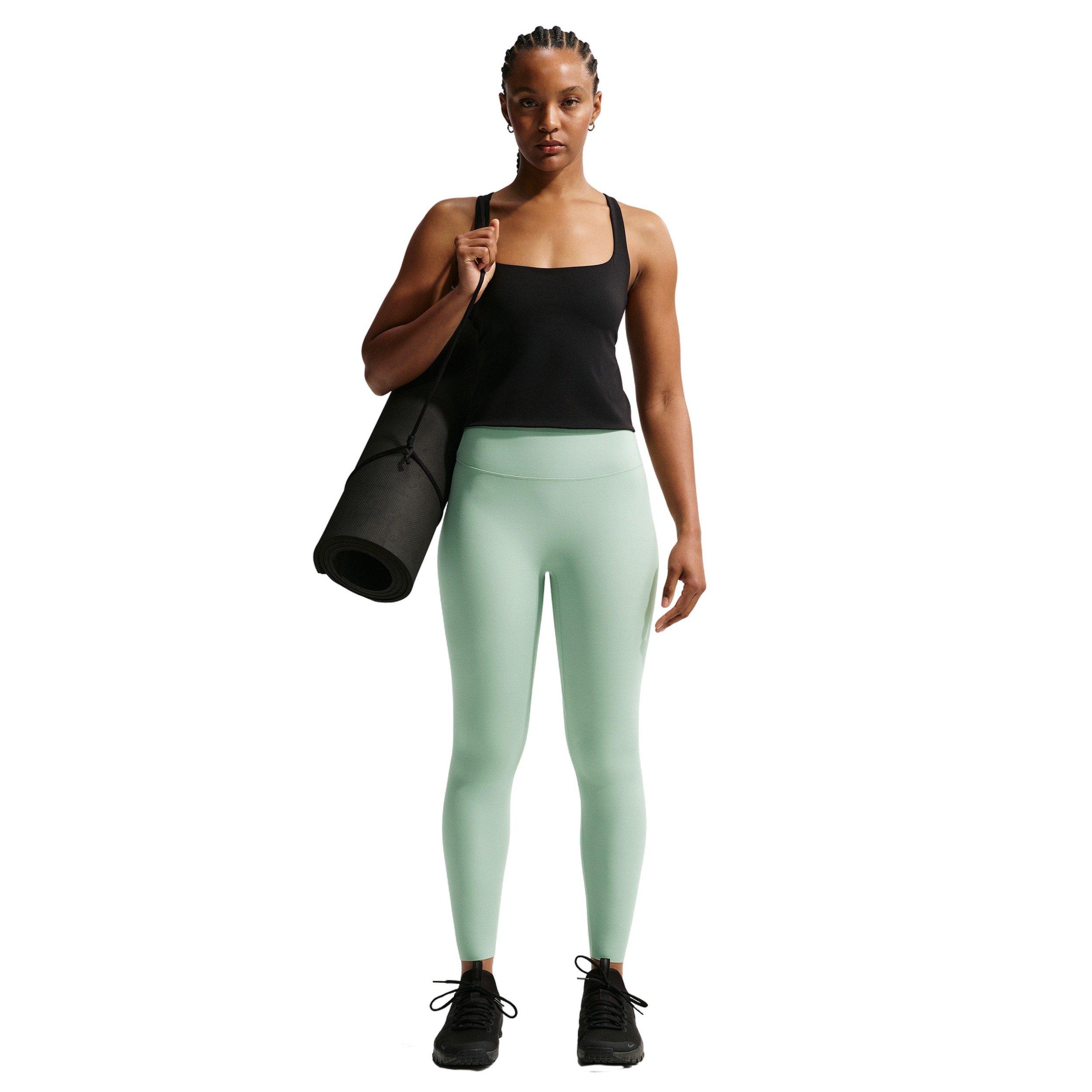 Nike Women's Zenvy High-Waisted 7/8 Leggings with No Front Seam - GREEN/WHITE Thumbnail View 1