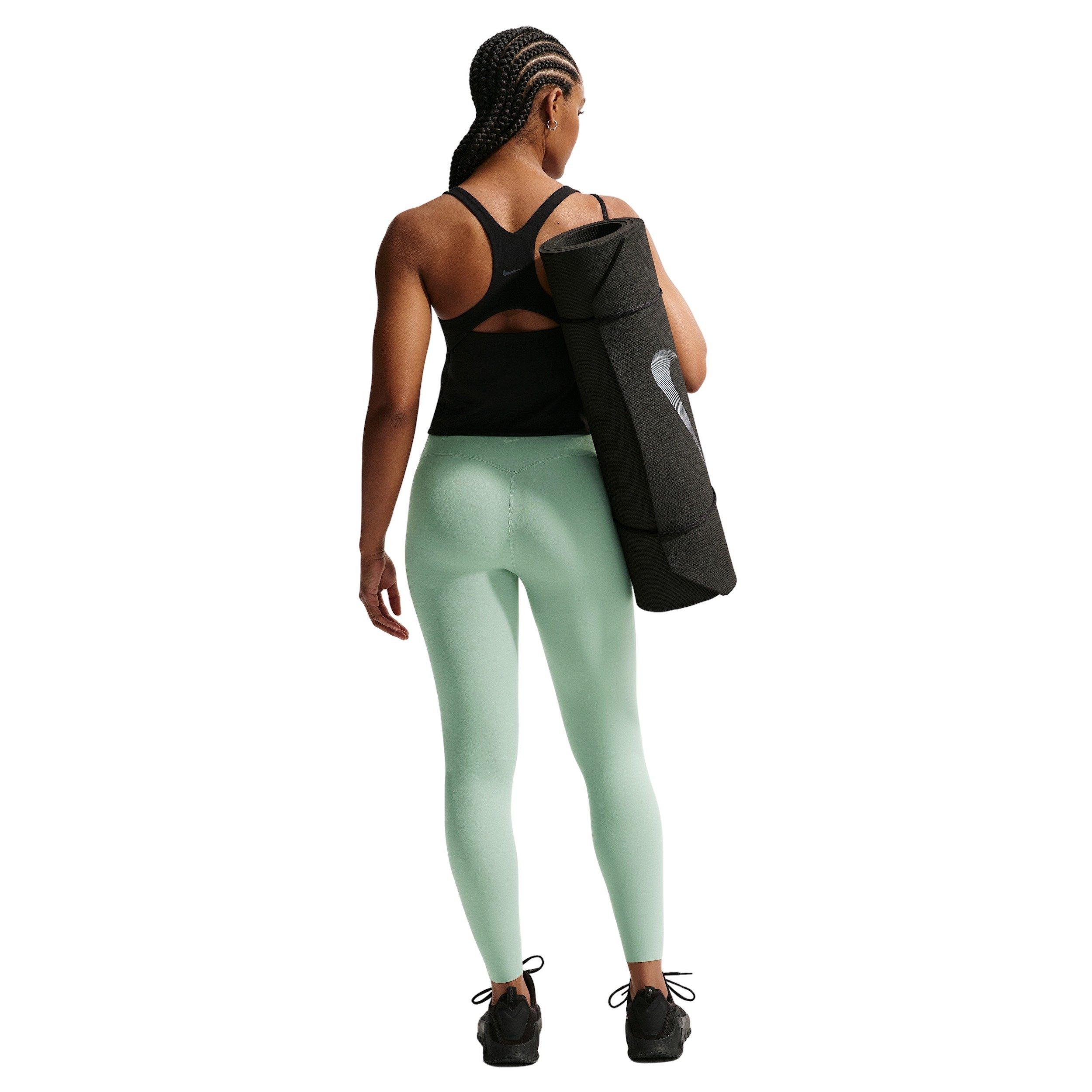 Nike Women's Zenvy High-Waisted 7/8 Leggings with No Front Seam - GREEN/WHITE Thumbnail View 2