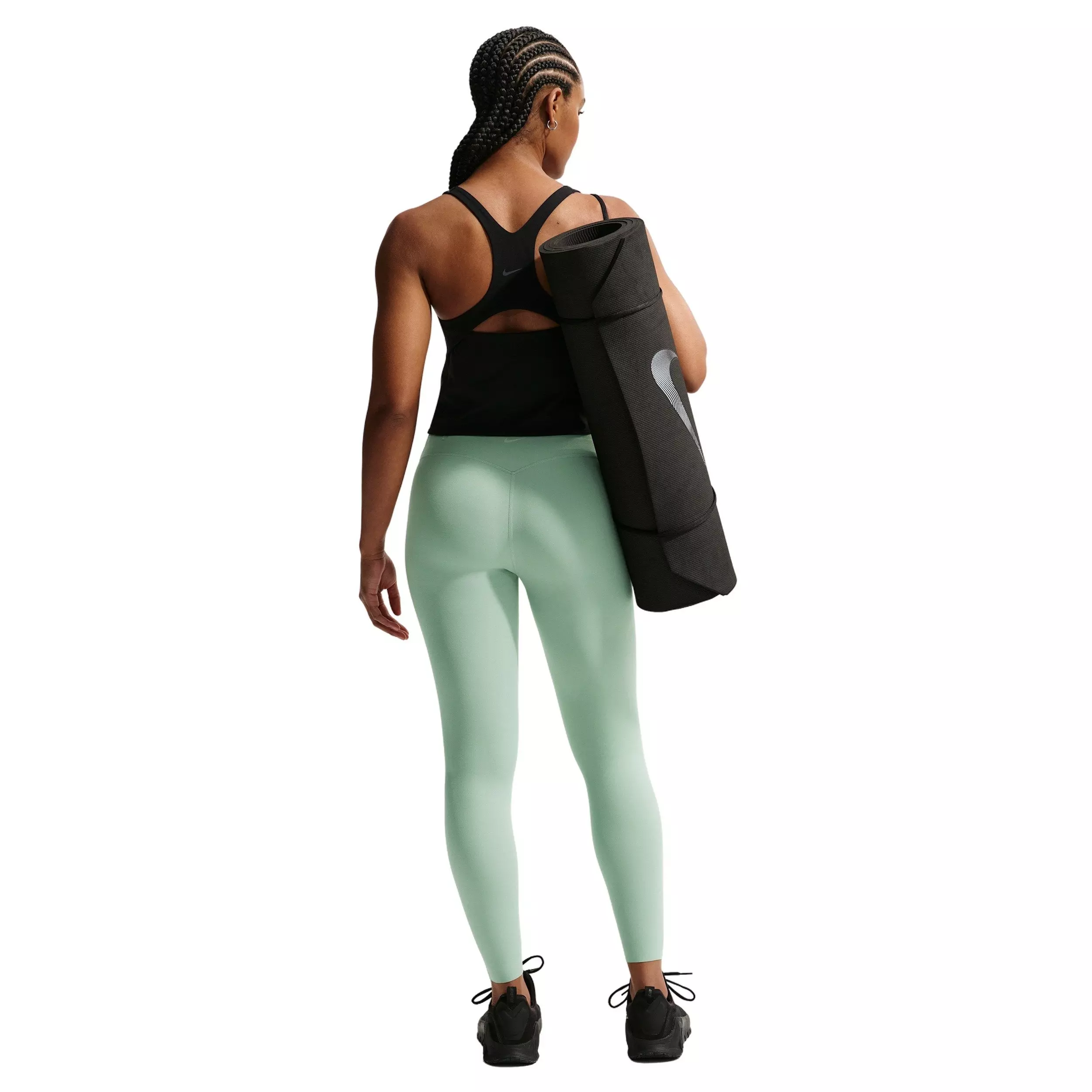 Nike Women's Zenvy High-Waisted 7/8 Leggings with No Front Seam - GREEN/WHITE