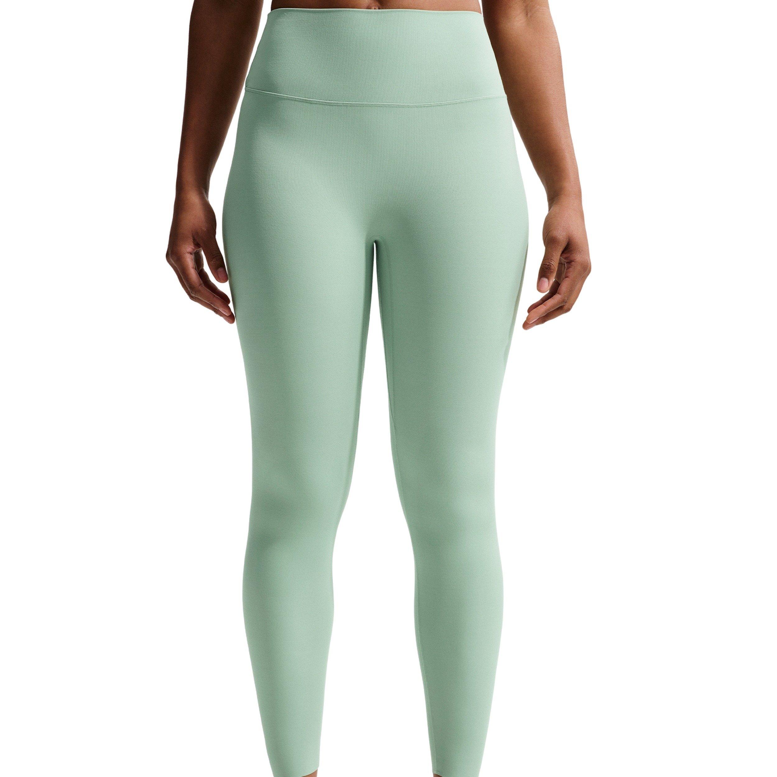 Nike Women's Zenvy High-Waisted 7/8 Leggings with No Front Seam - GREEN/WHITE Thumbnail View 3