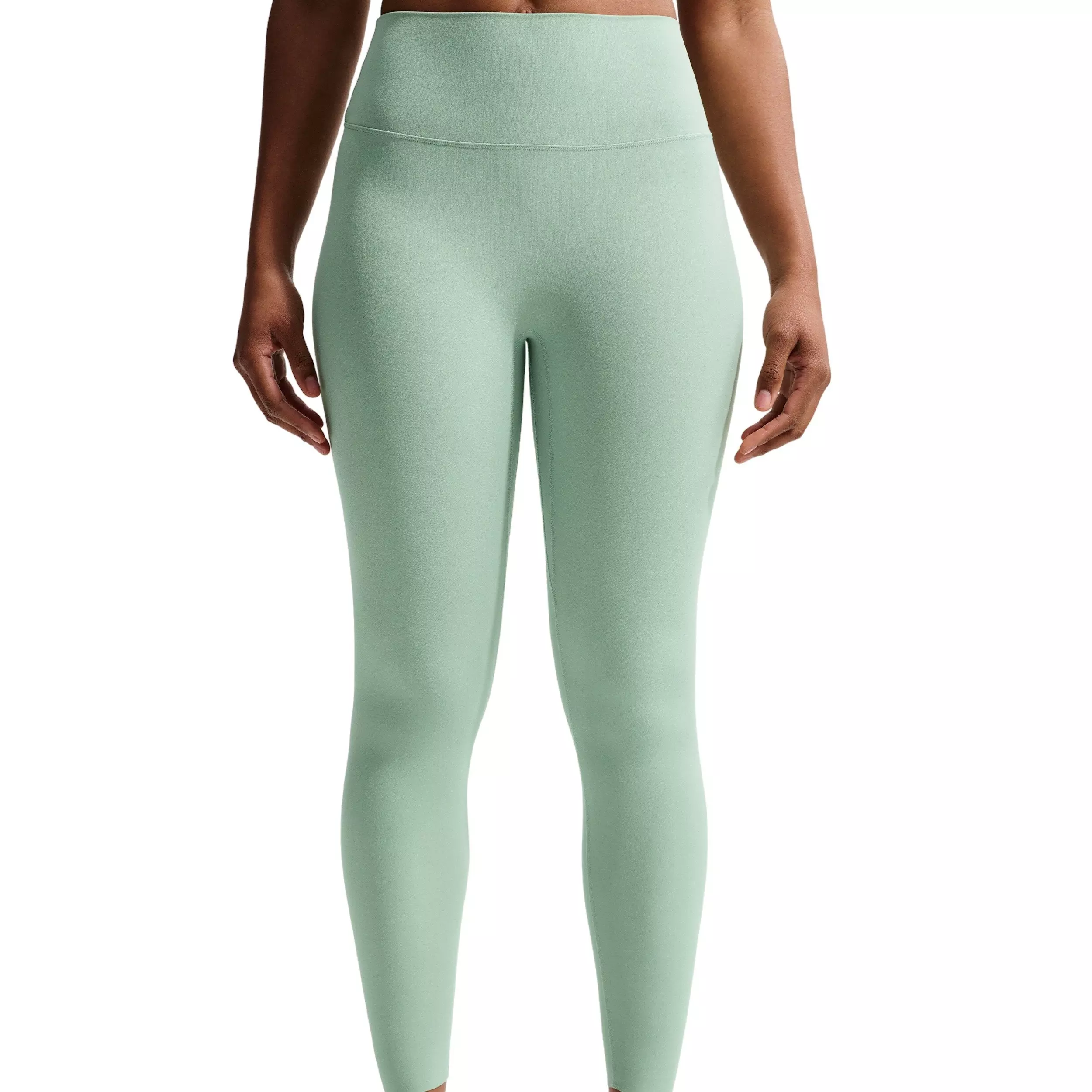Nike Women's Zenvy High-Waisted 7/8 Leggings with No Front Seam - GREEN/WHITE
