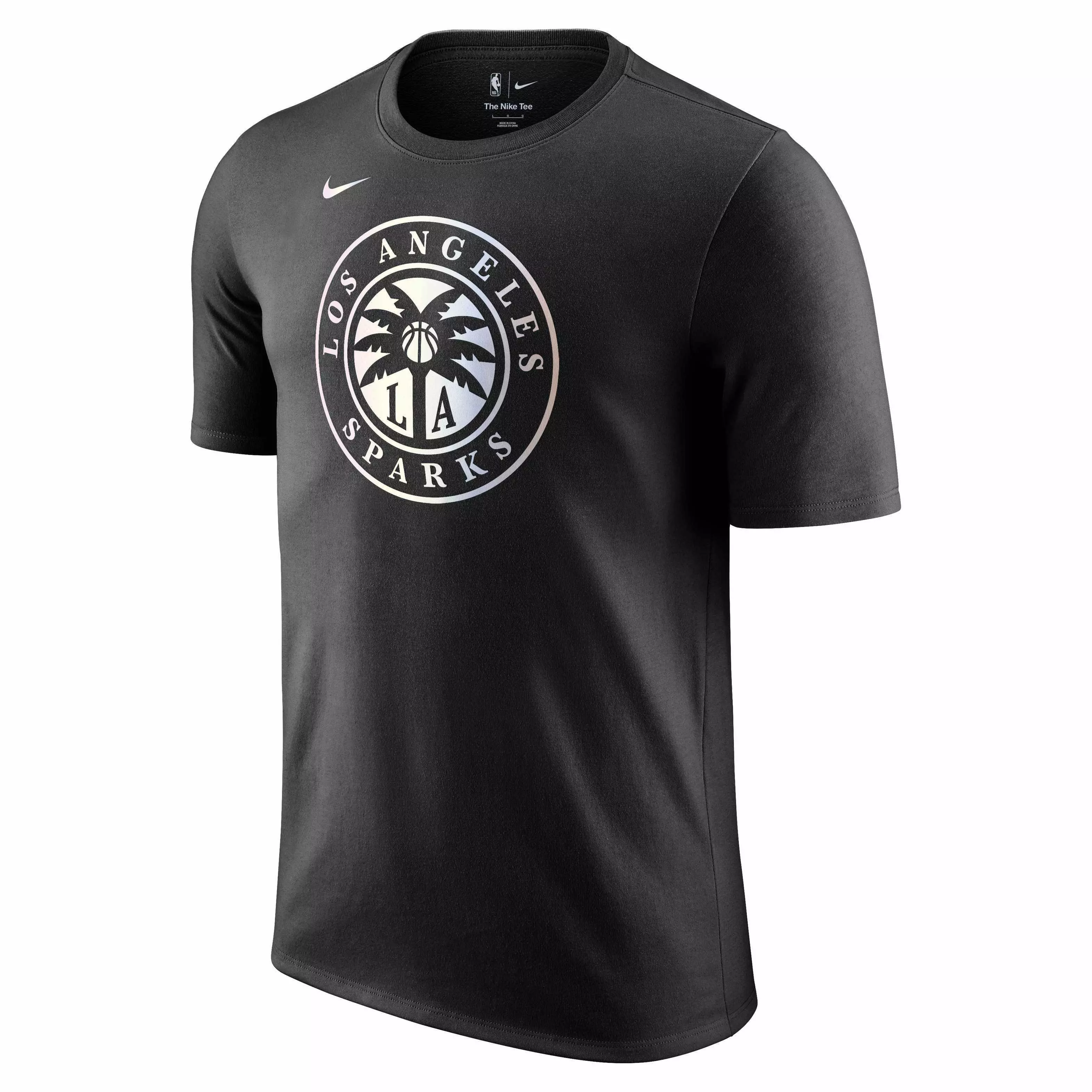 Nike Men's Los Angeles Sparks WNBA Iridescent Logo T-Shirt - Black - BLACK