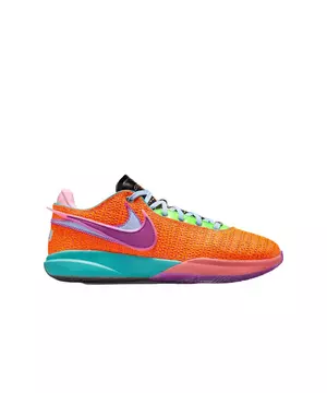 Contra la voluntad daño Borradura Nike LeBron XX "Total Orange/Vivid Purple/Green Strike" Grade School Boys' Basketball  Shoe