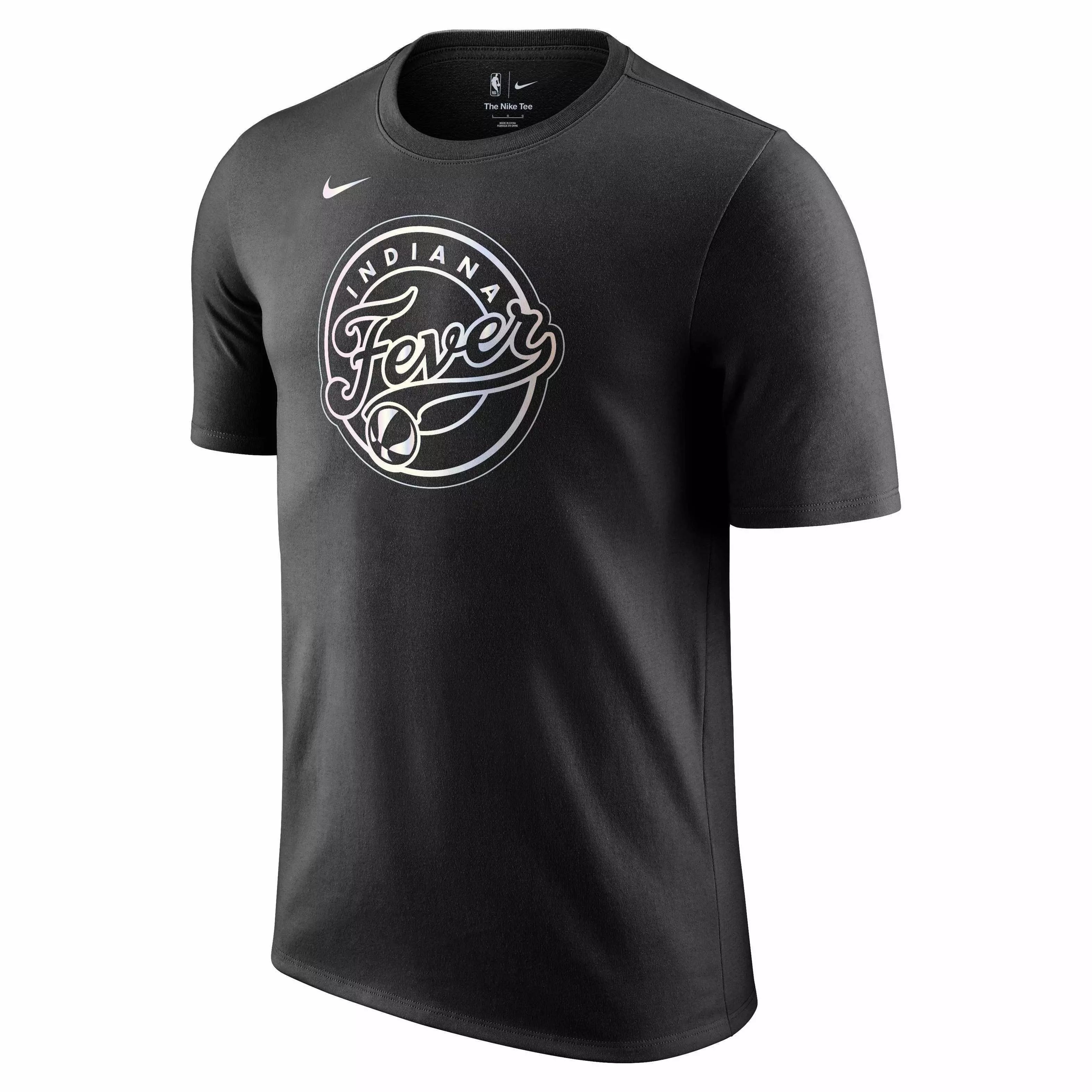 Nike Men's Indiana Fever WNBA Iridescent Logo T-Shirt - Black - BLACK