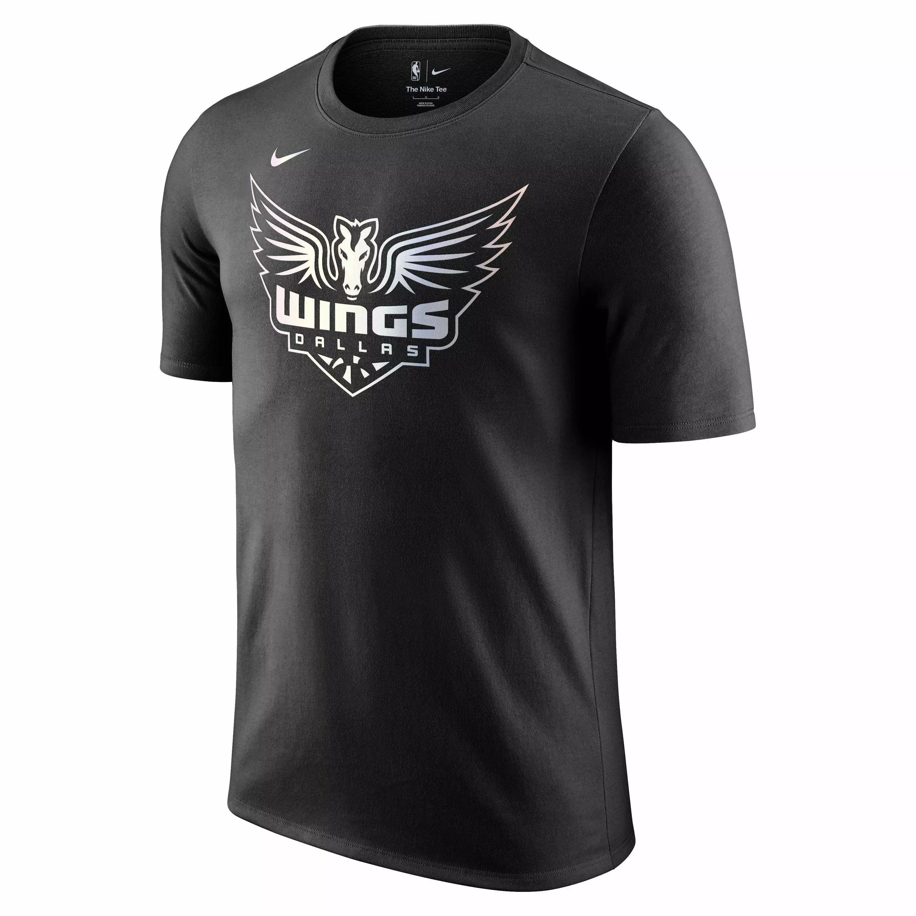 Nike Men's Dallas Wings WNBA Iridescent Logo T-Shirt - Black - BLACK