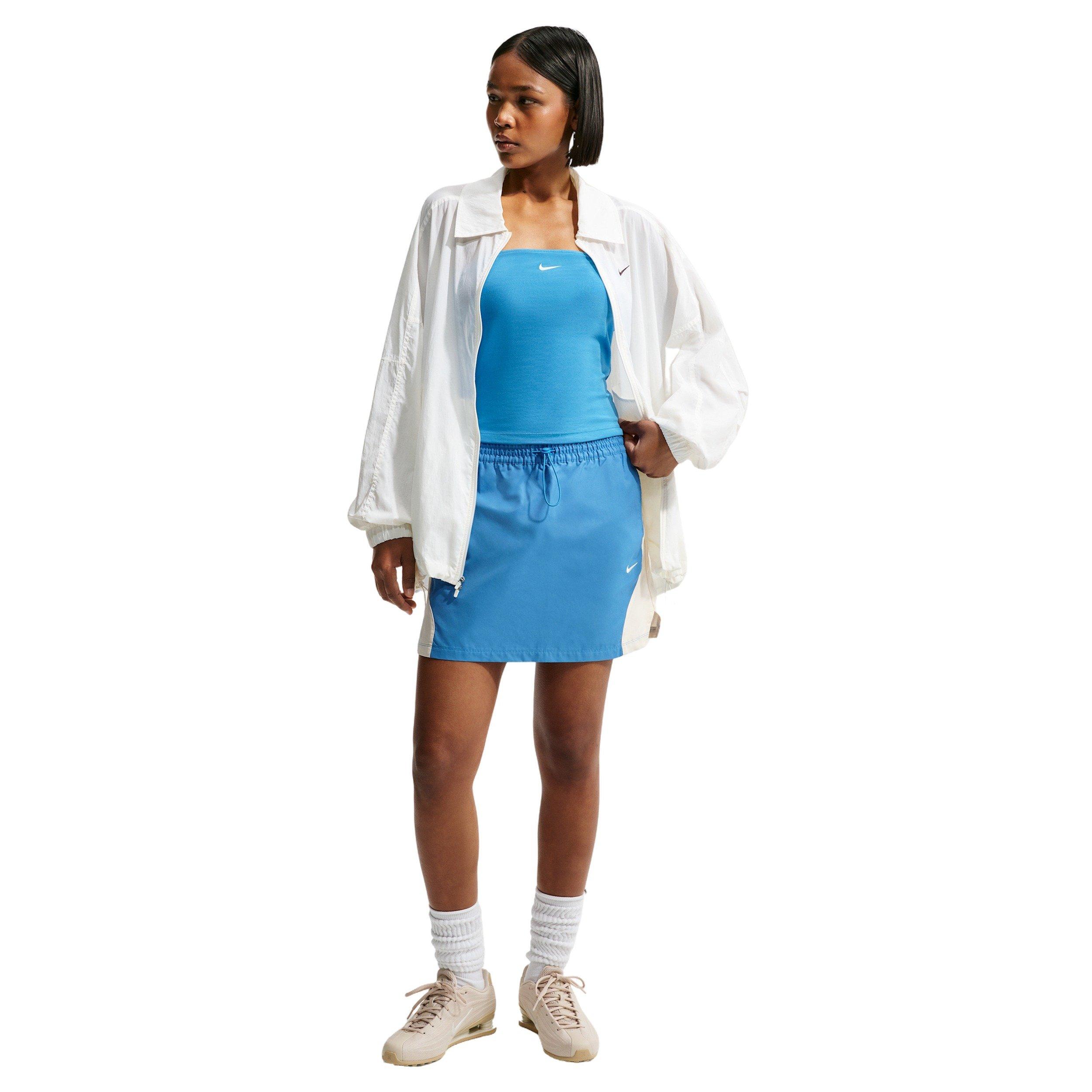 Nike Women's Sportswear Mid-Rise Mini Skirt - LT BLUE Thumbnail View 4