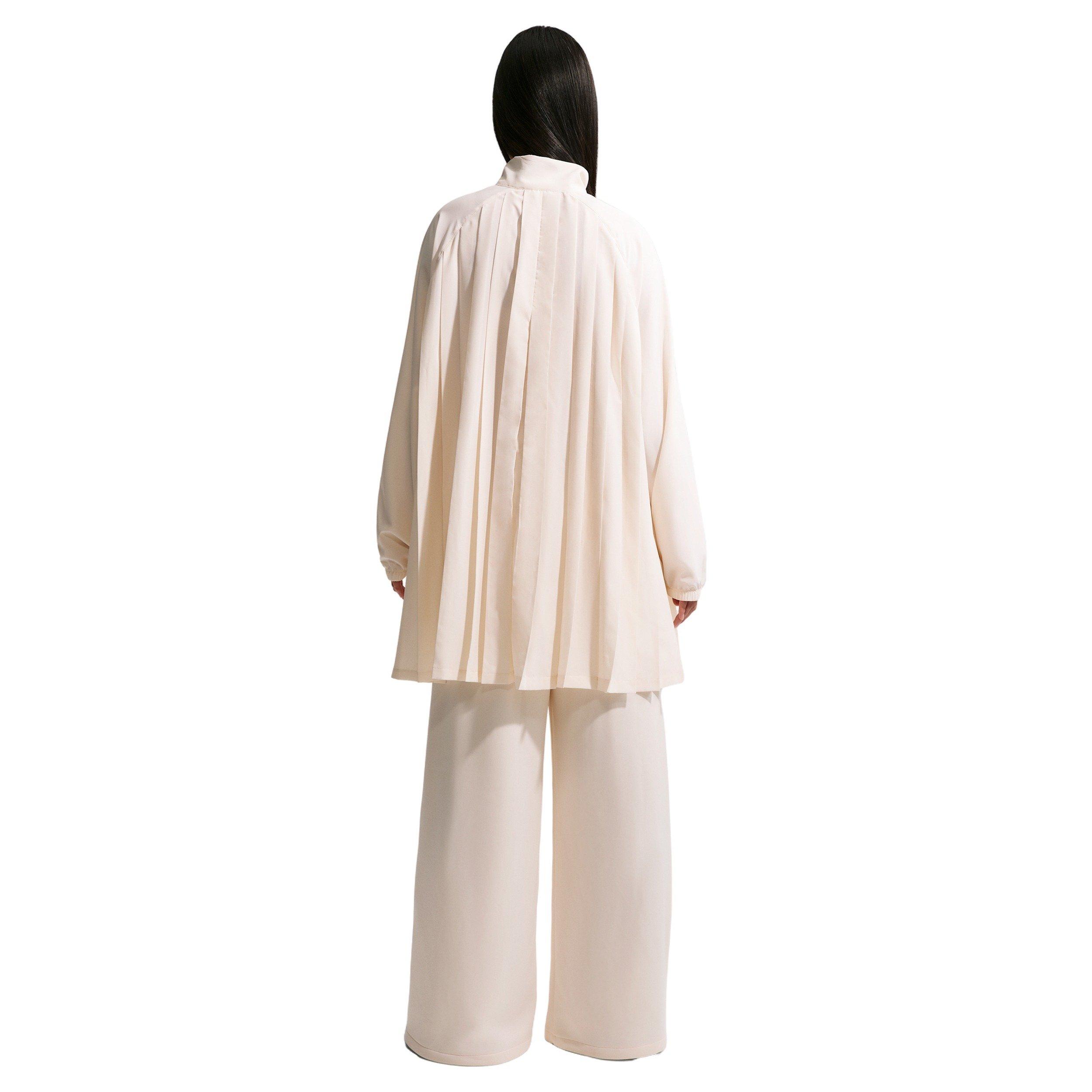 Nike Women's Sportswear Oversized Long Sleeve Pleated Mini Dress - CREAM Thumbnail View 2