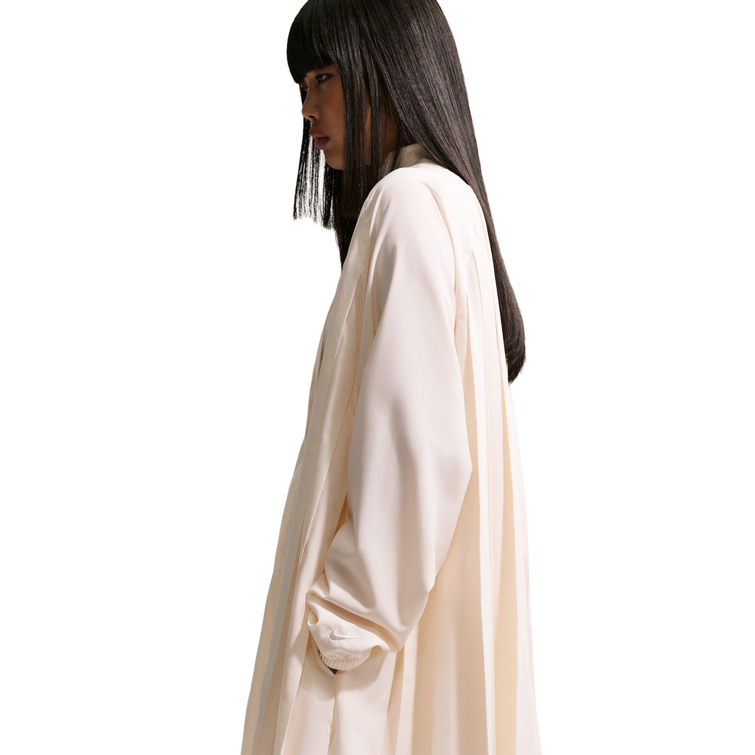 Nike Women's Sportswear Oversized Long Sleeve Pleated Mini Dress - CREAM Thumbnail View 5