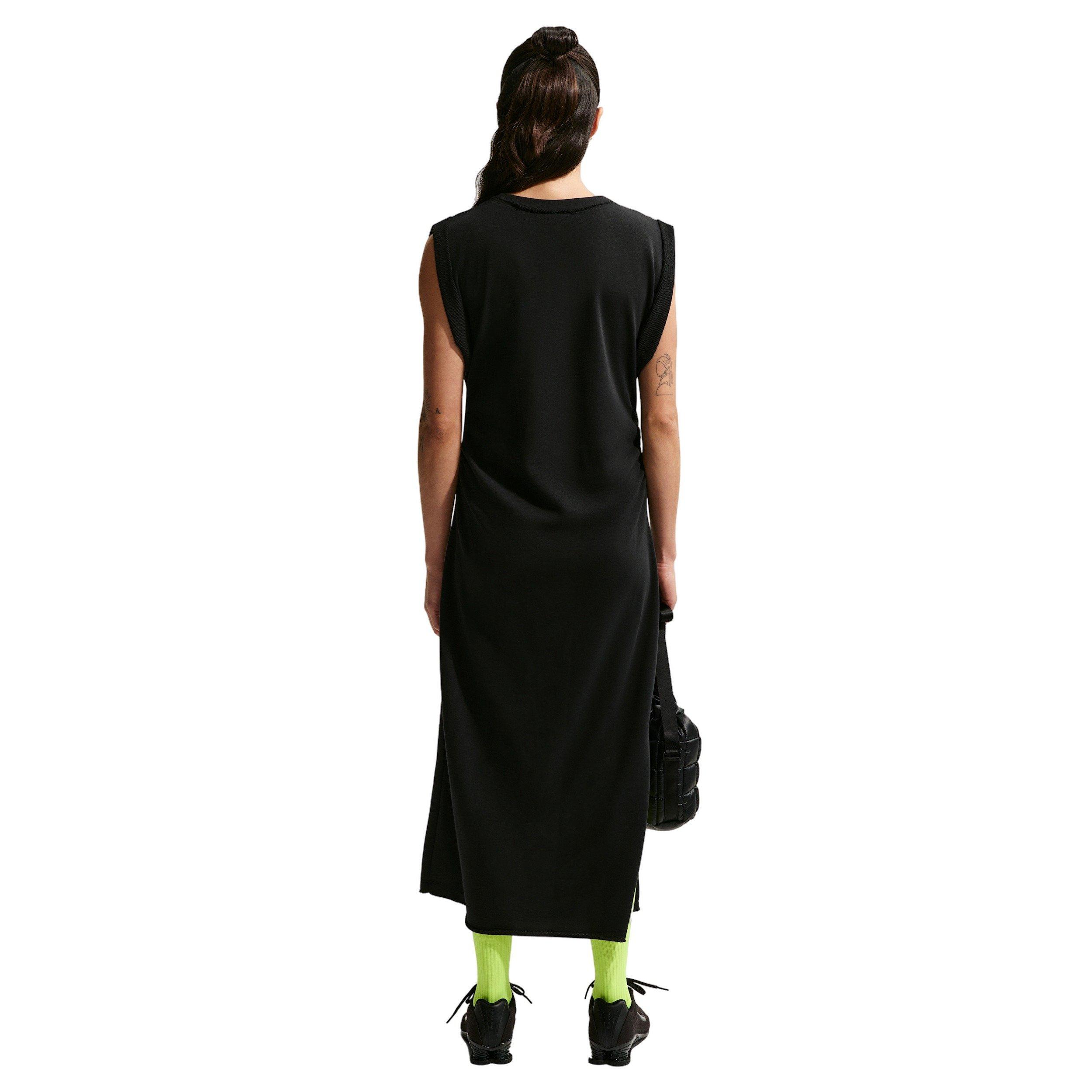 Nike Women's Sportswear Chill Terry Oversized Dress - BLACK/OFF-WHITE Thumbnail View 2
