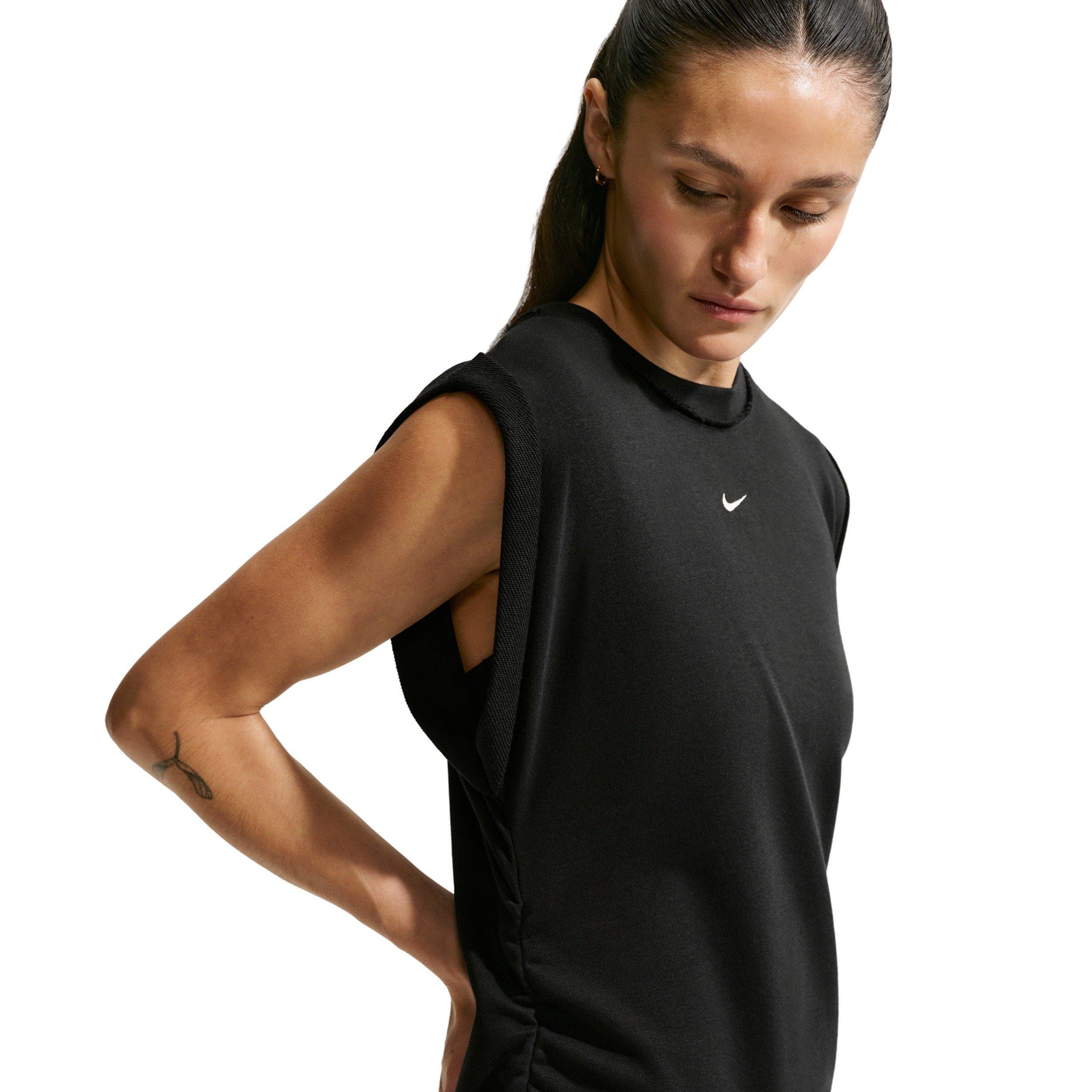 Nike Women's Sportswear Chill Terry Oversized Dress - BLACK/OFF-WHITE Thumbnail View 4