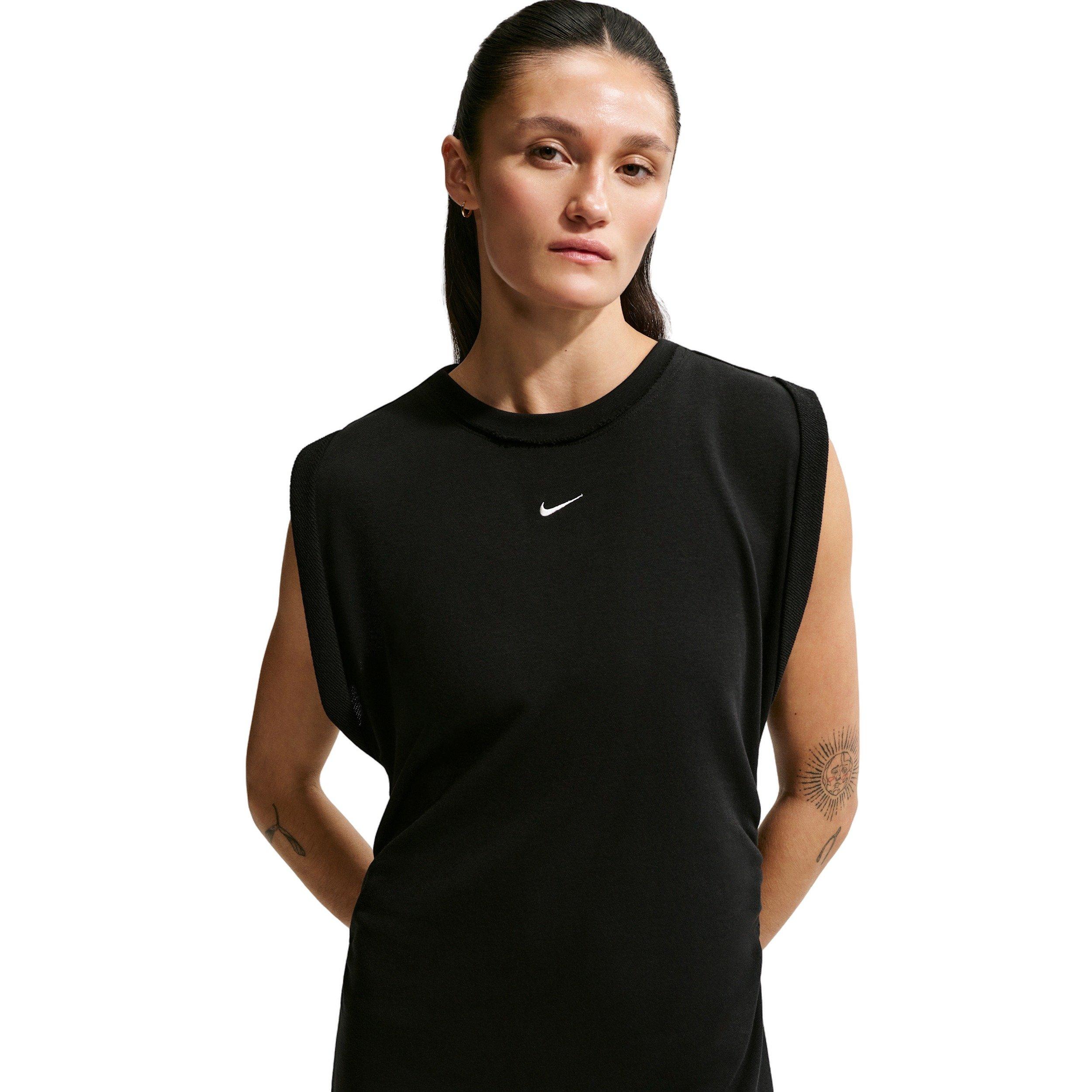 Nike Women's Sportswear Chill Terry Oversized Dress - BLACK/OFF-WHITE Thumbnail View 5