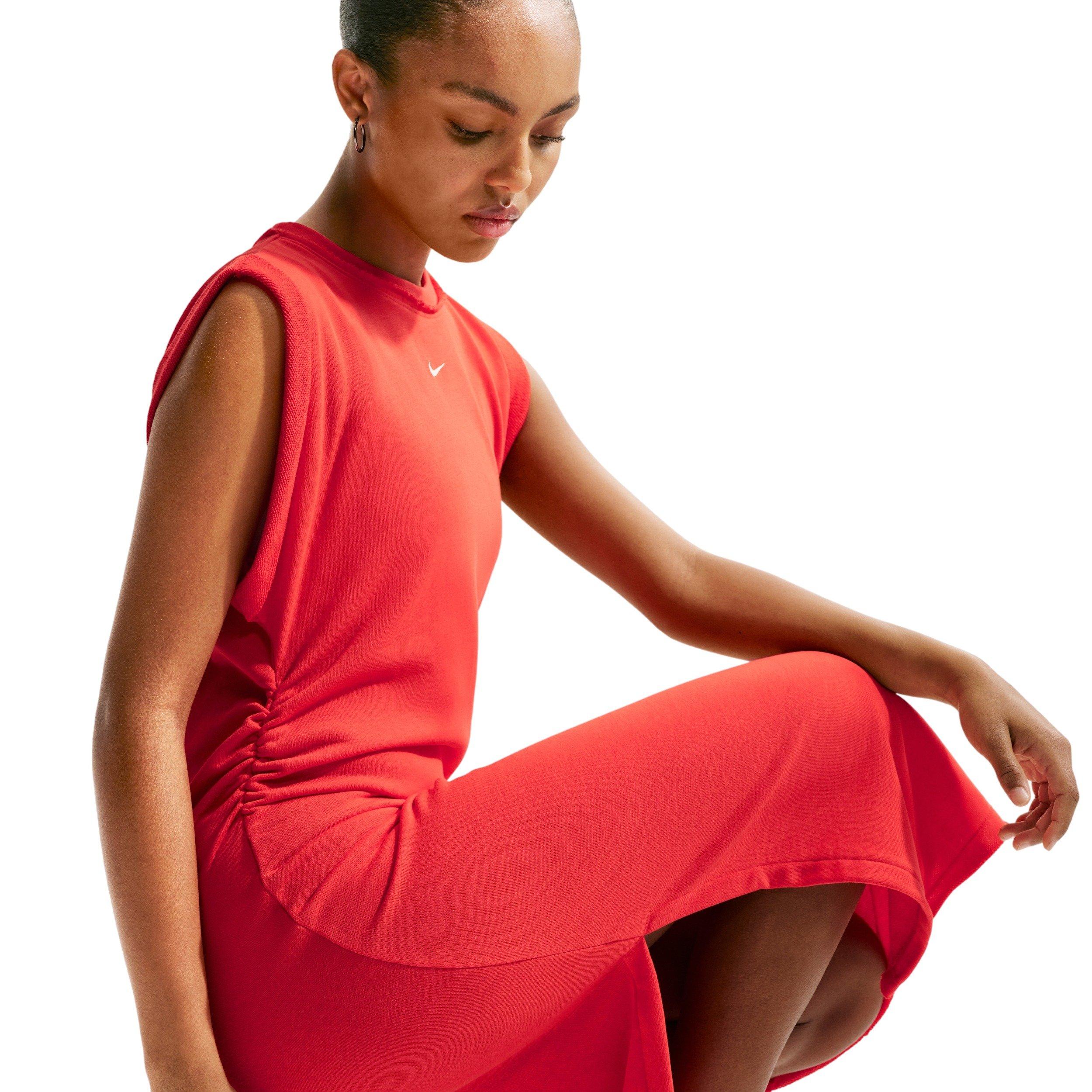 Nike Women's Sportswear Chill Terry Oversized Dress - CRIMSON Thumbnail View 5